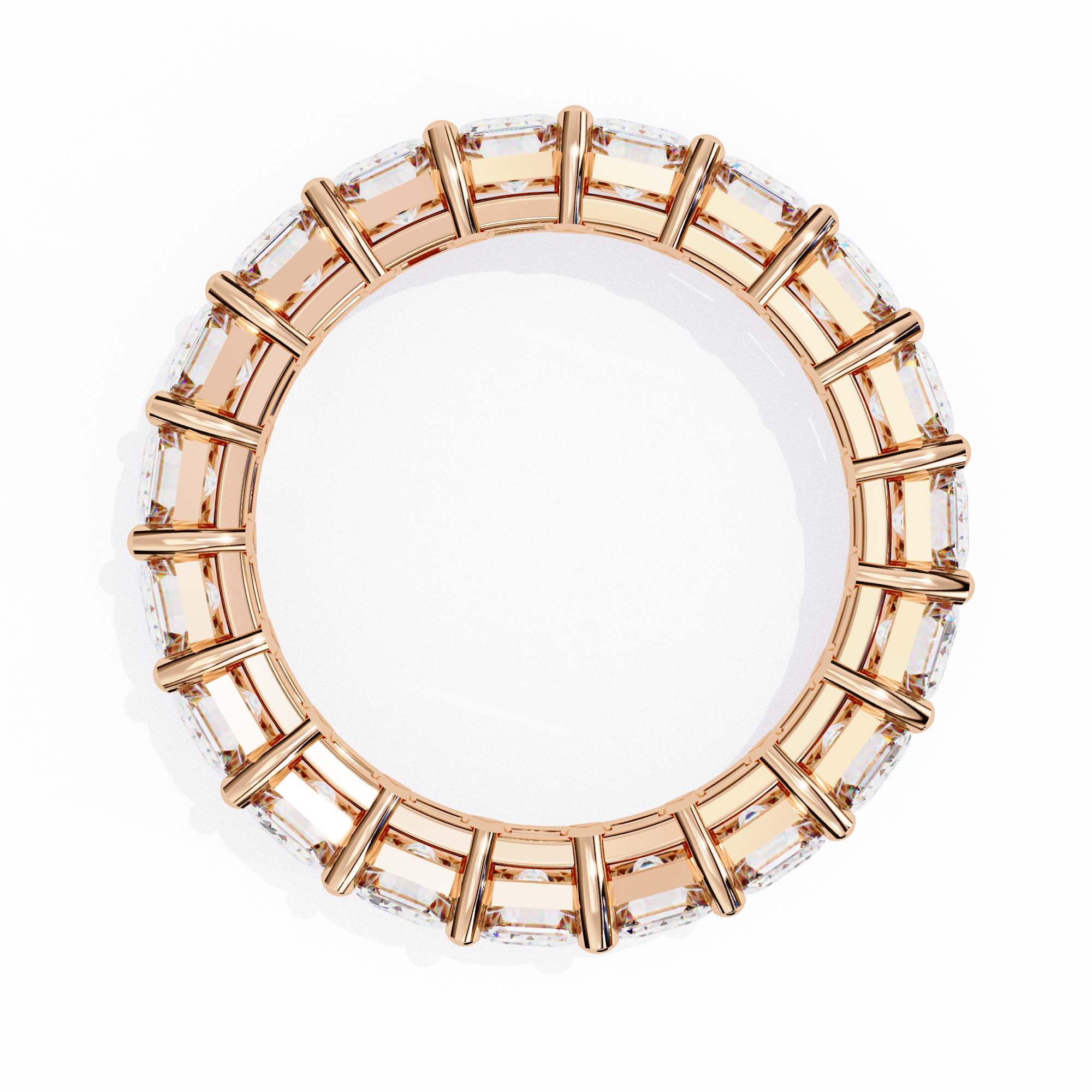Emerald Cut Lab-Grown Diamond Eternity Wedding Ring