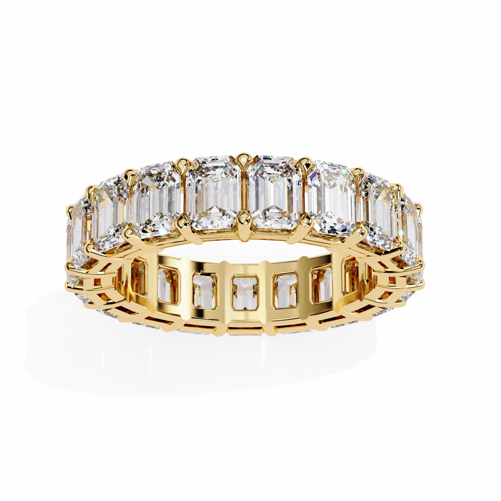 Emerald Cut Lab-Grown Diamond Eternity Wedding Ring