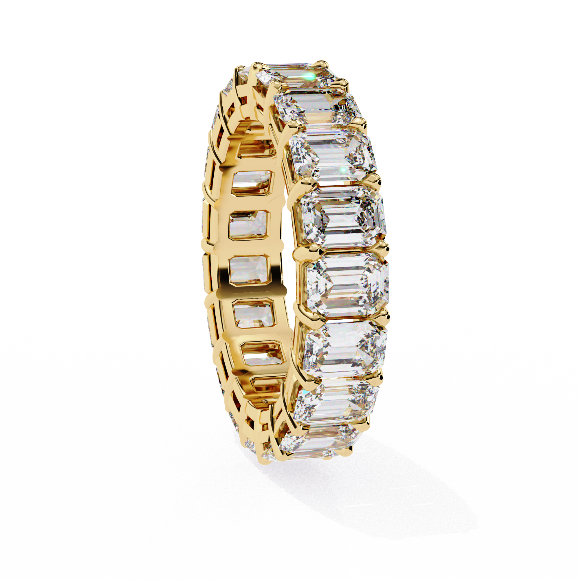 Emerald Cut Lab-Grown Diamond Eternity Wedding Ring