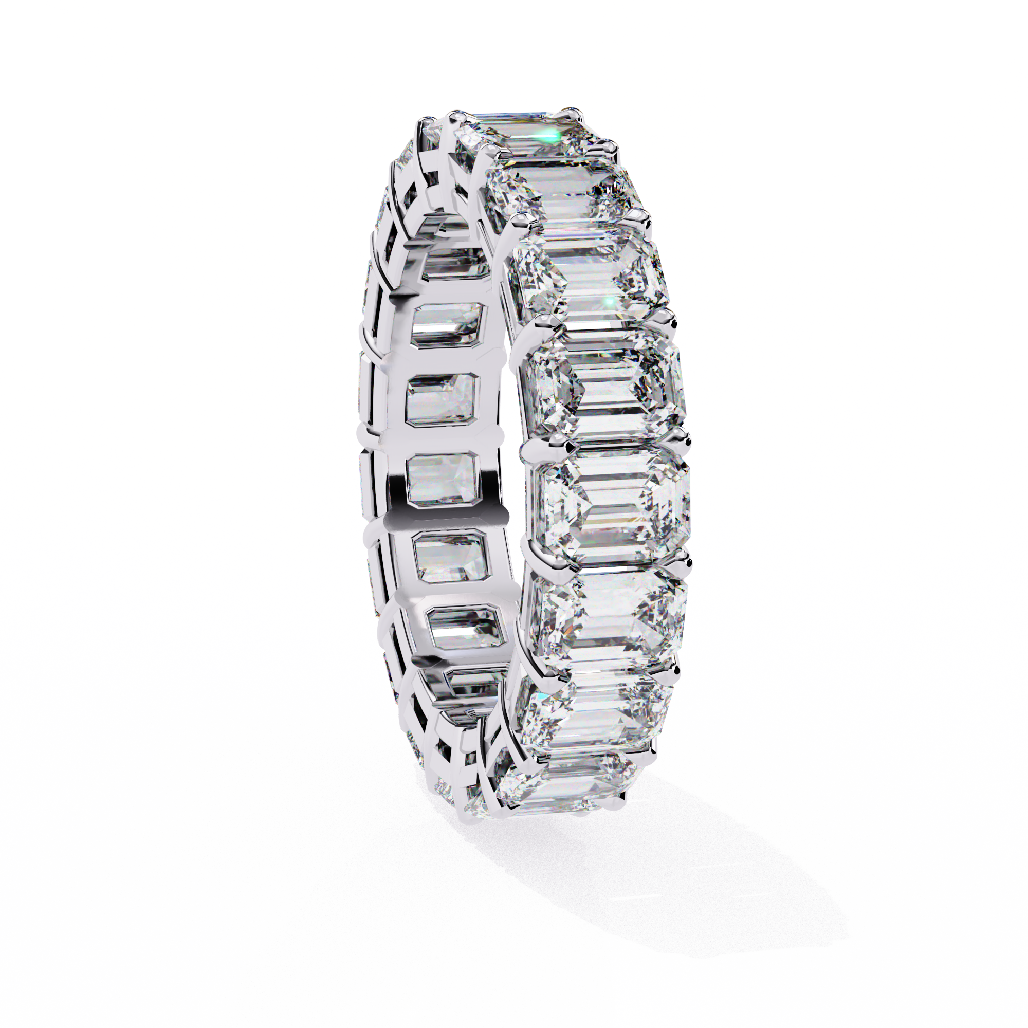 Emerald Cut Lab-Grown Diamond Eternity Wedding Ring
