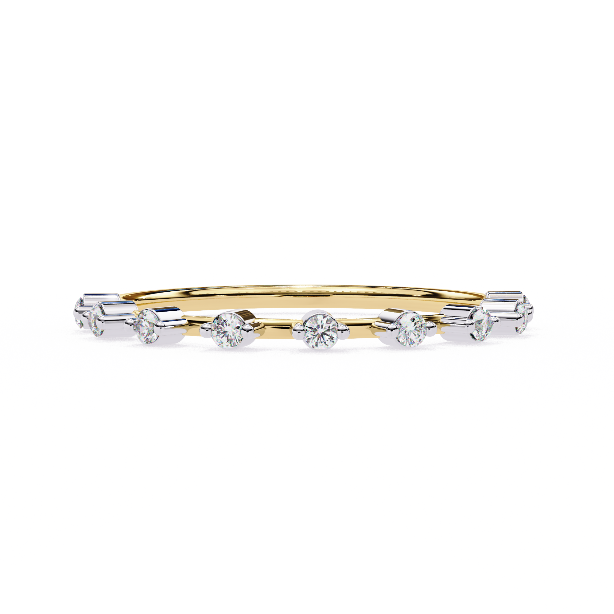 Sleek Round Diamond Contemporary Wedding Ring