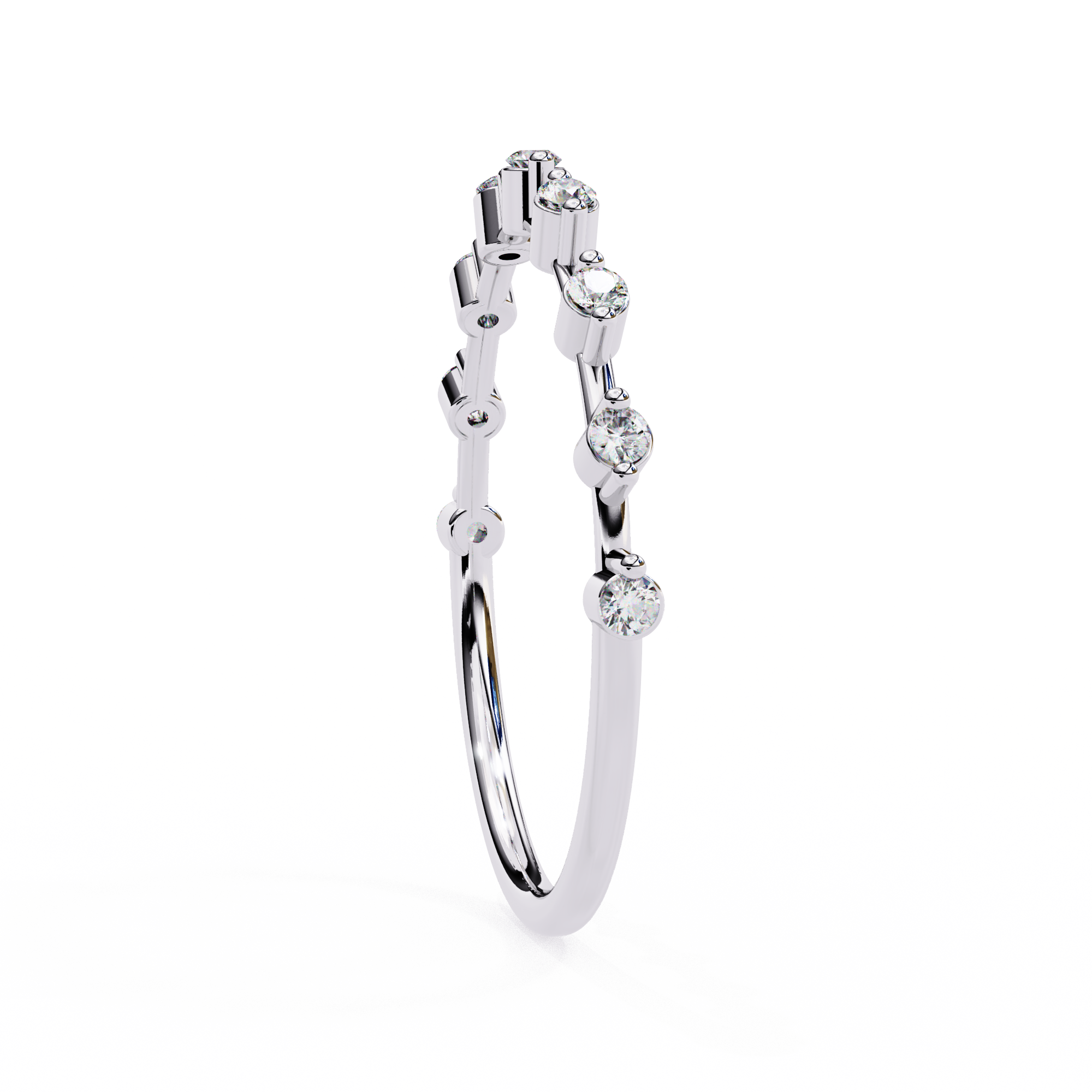 Sleek Round Diamond Contemporary Wedding Ring