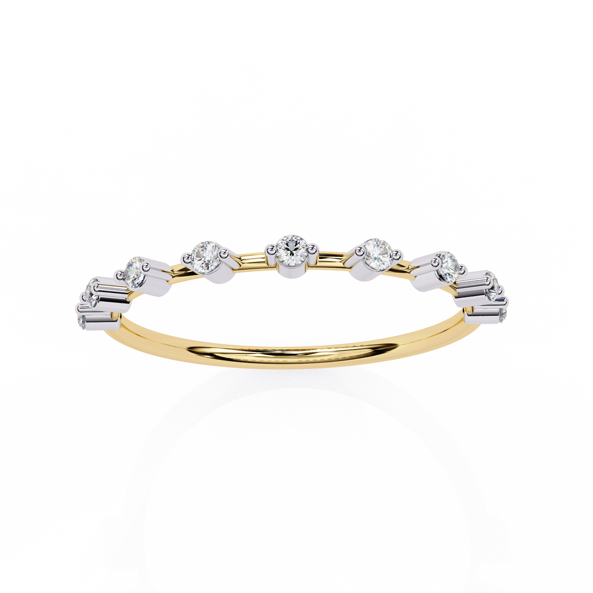 Sleek Round Diamond Contemporary Wedding Ring