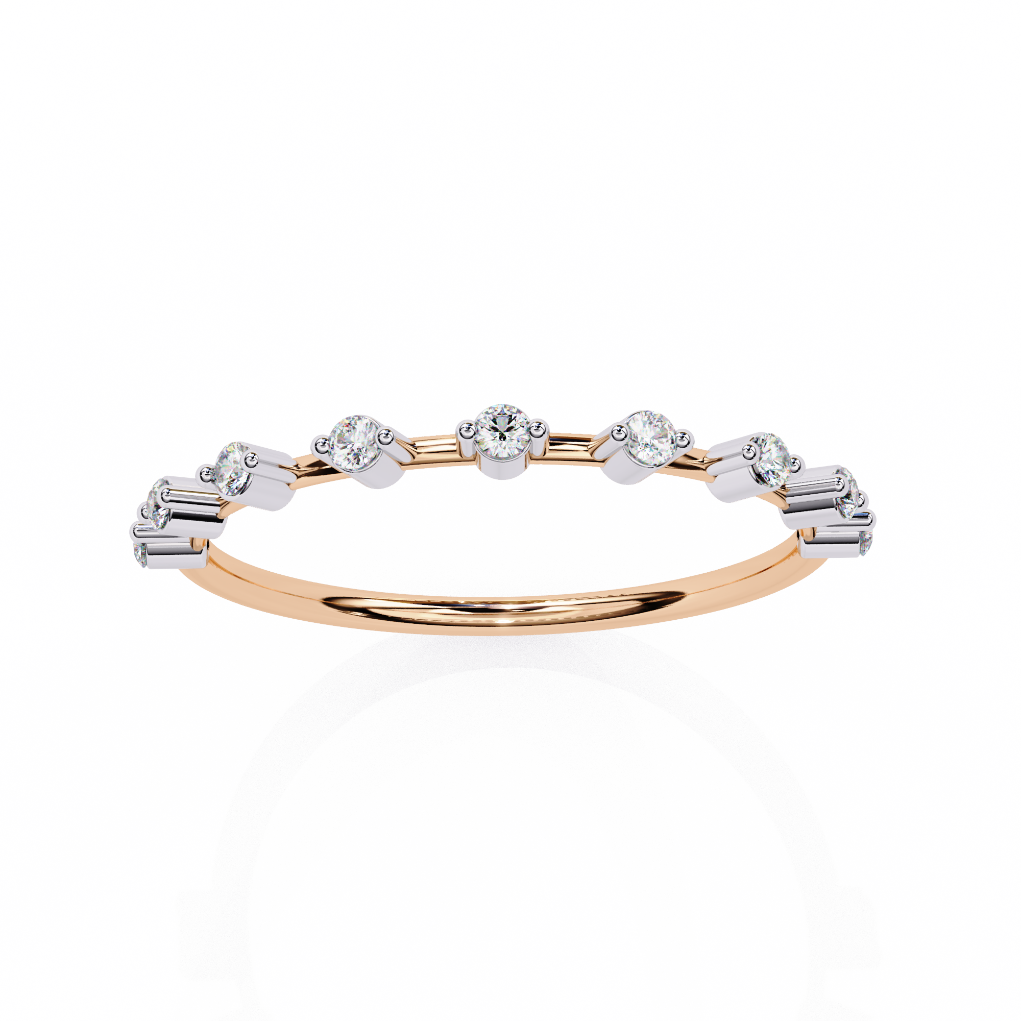 Sleek Round Diamond Contemporary Wedding Ring
