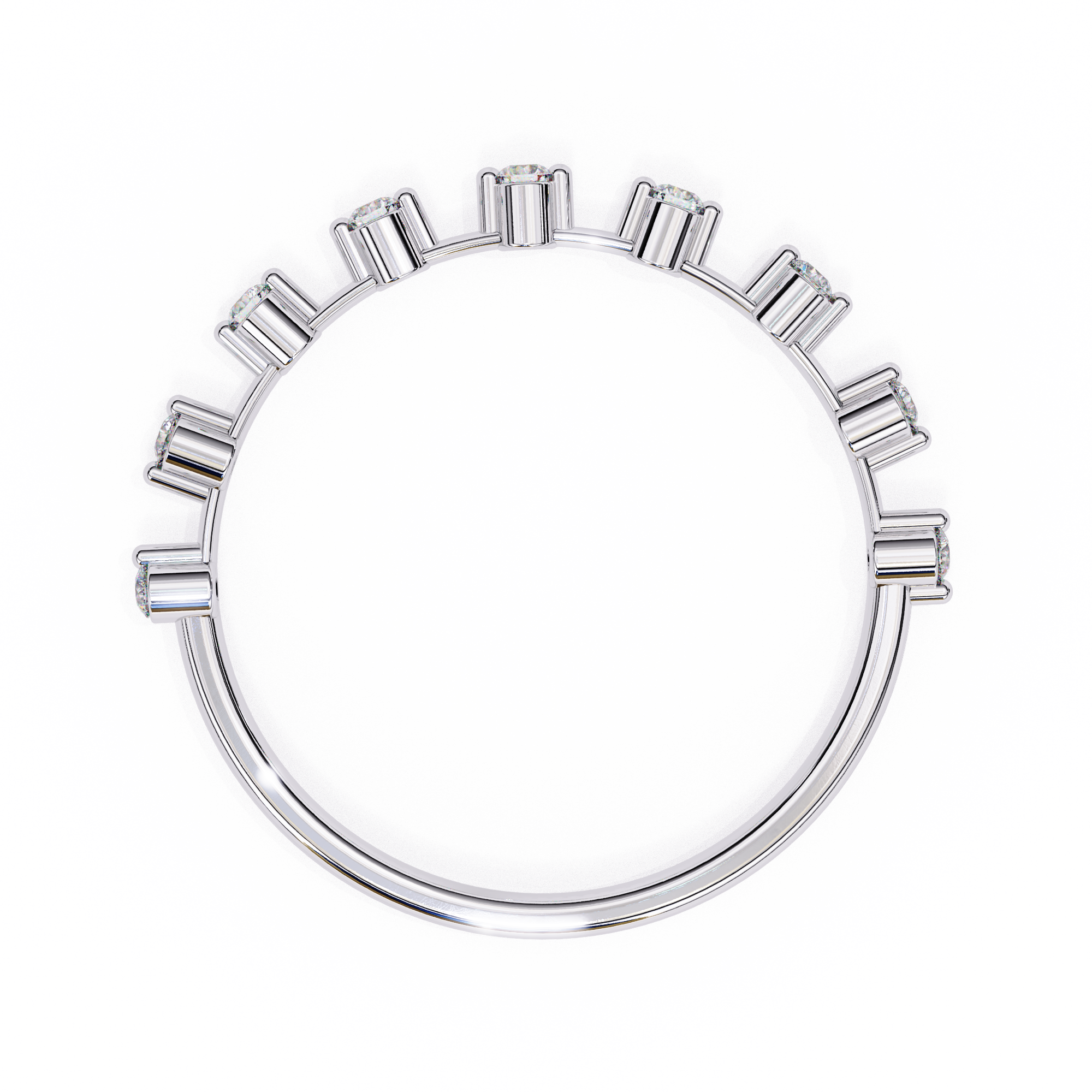 Sleek Round Diamond Contemporary Wedding Ring