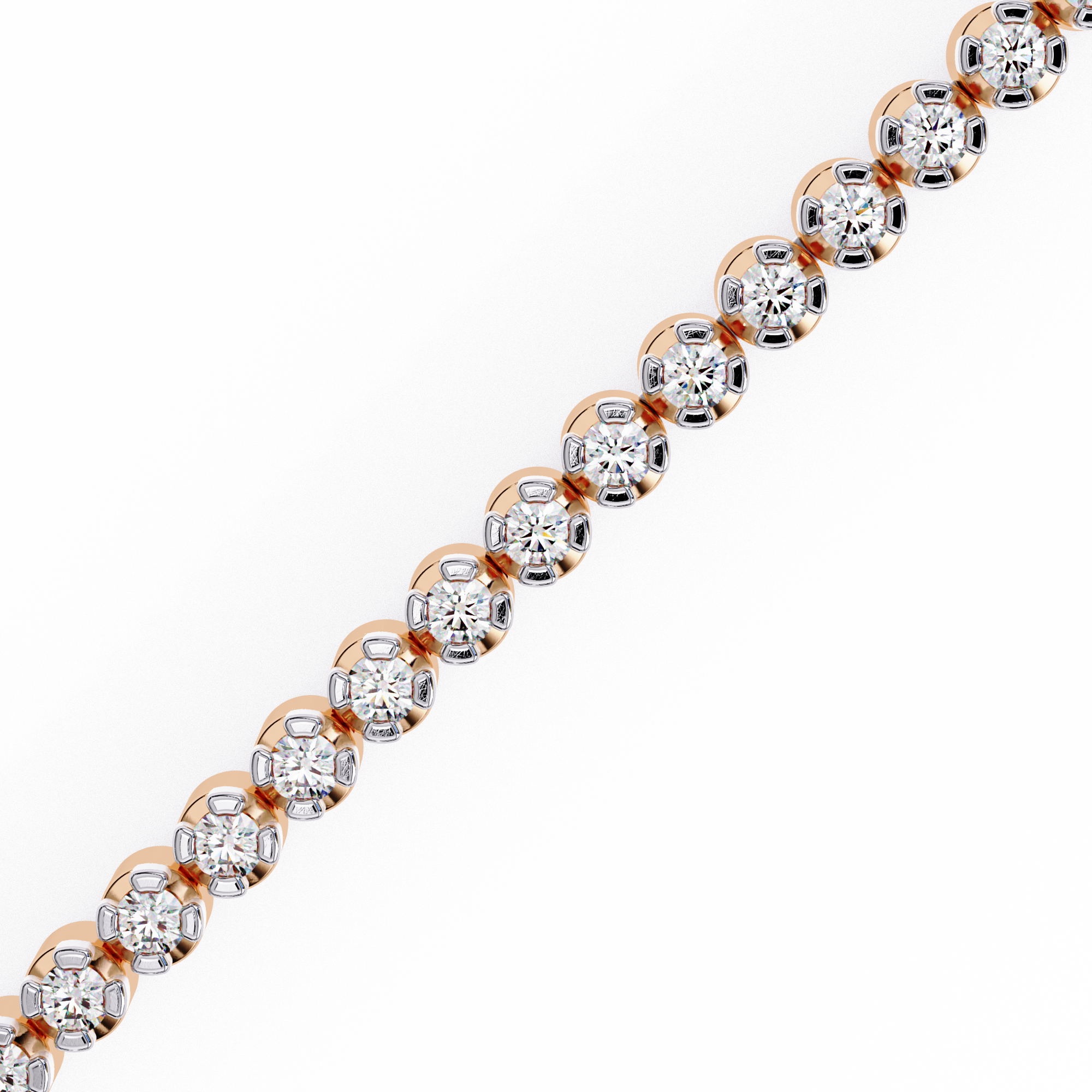 Golden Grace Round Diamond Tennis Bracelet