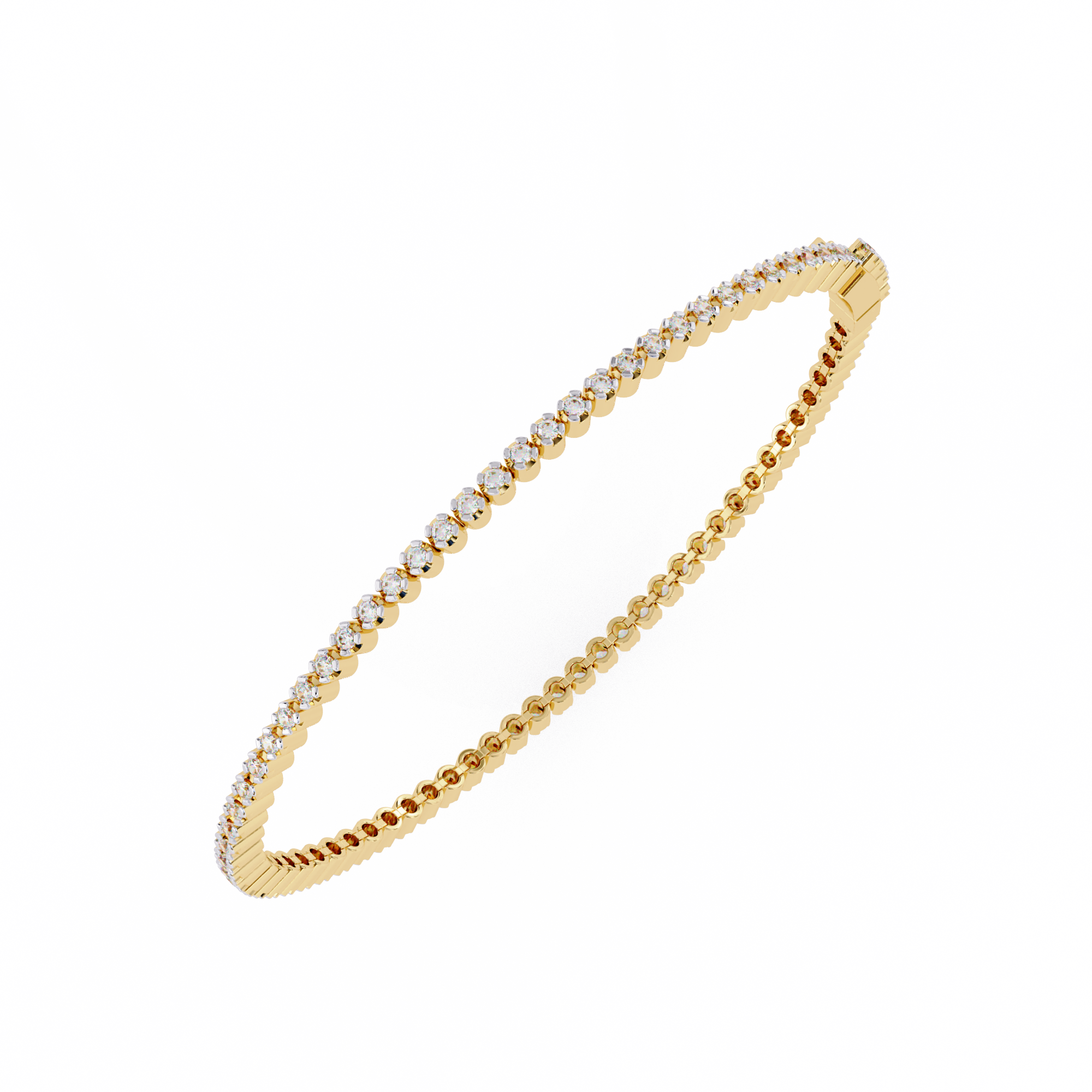 Golden Grace Round Diamond Tennis Bracelet