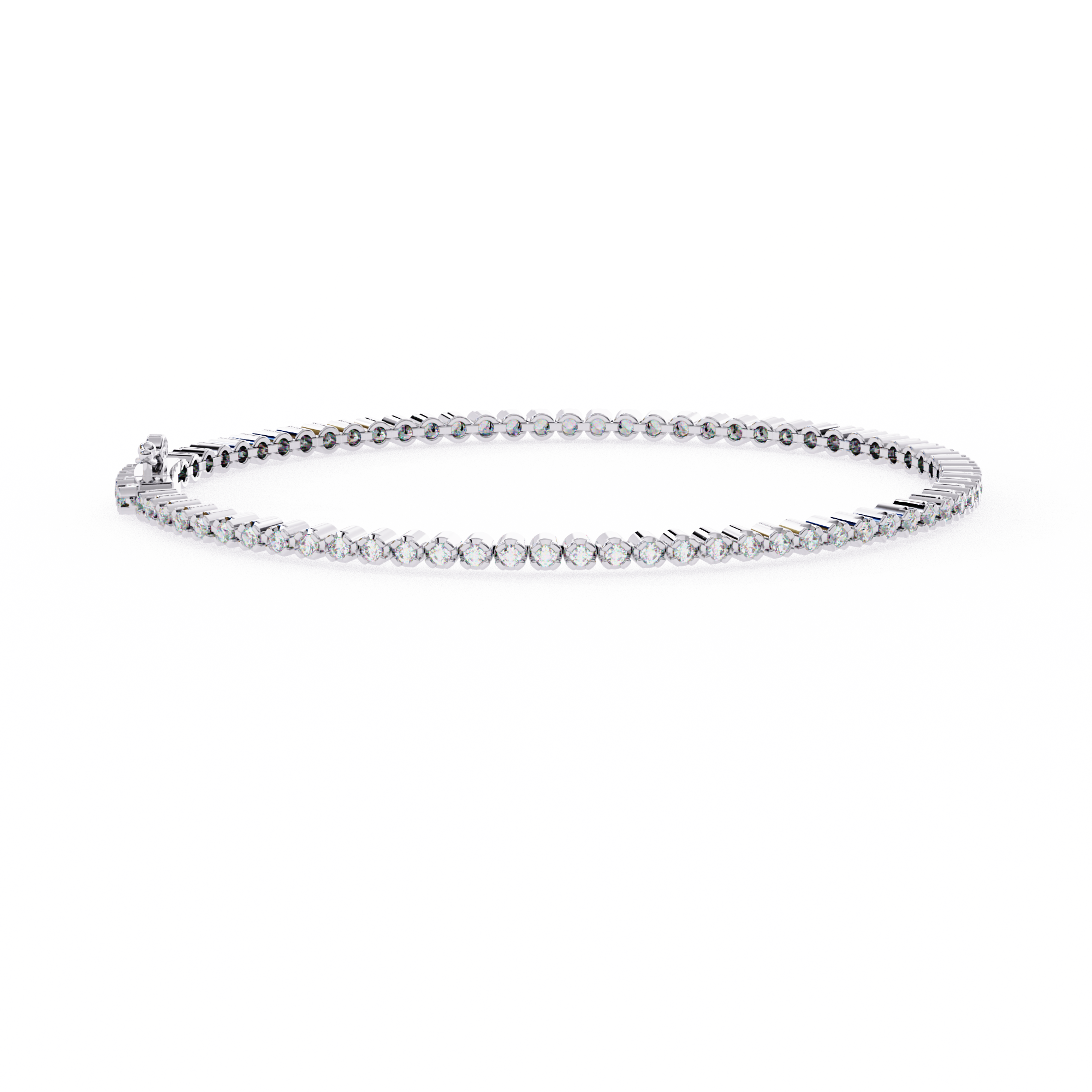 Golden Grace Round Diamond Tennis Bracelet