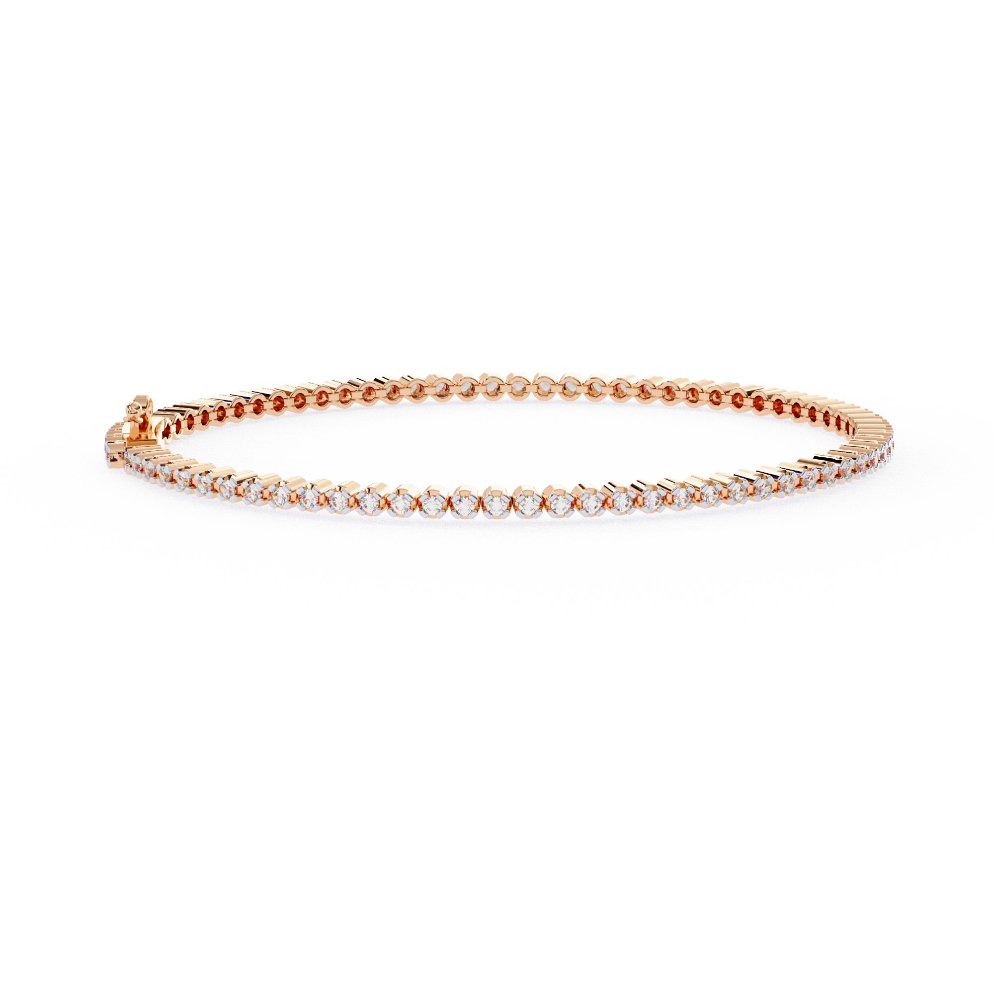 Golden Grace Round Diamond Tennis Bracelet