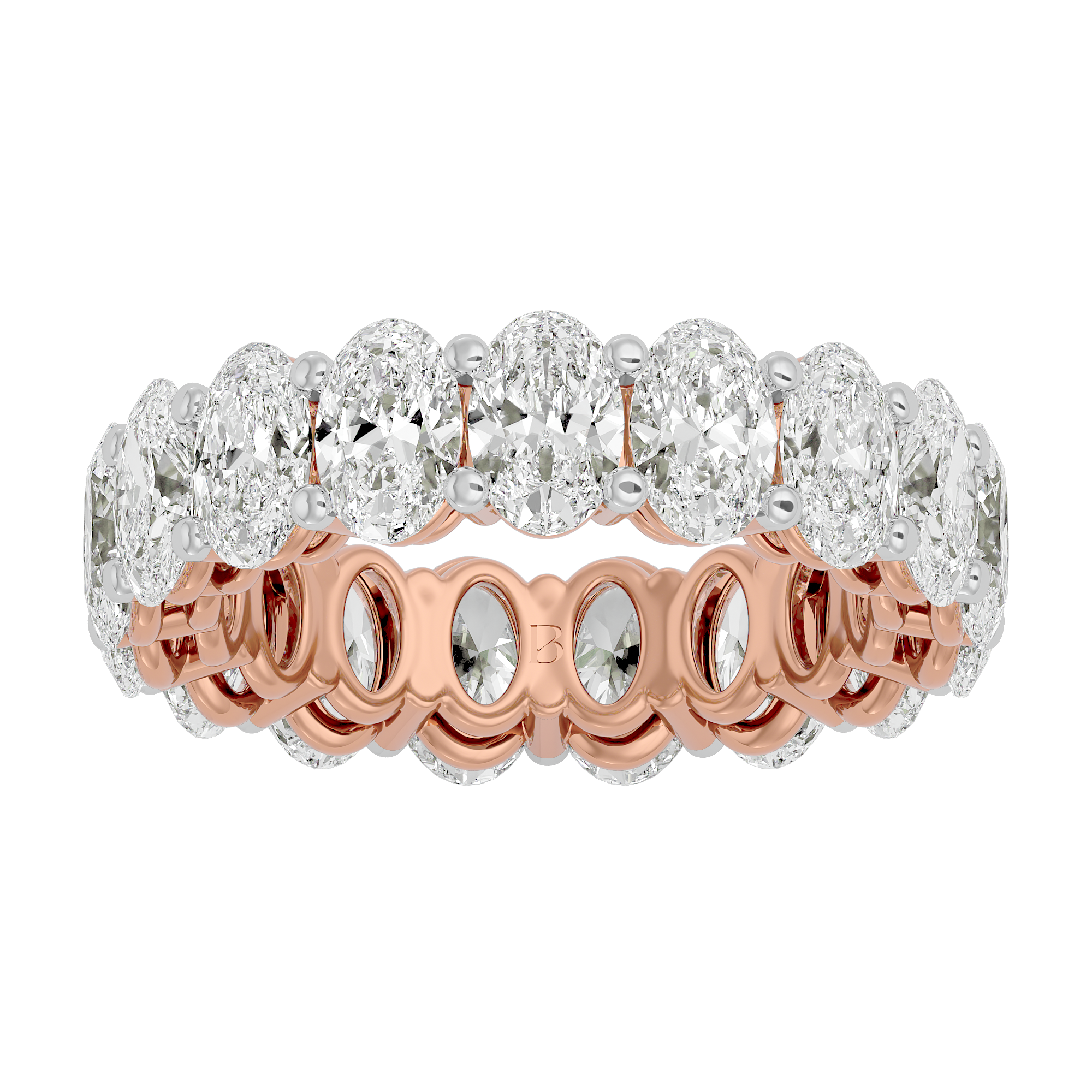14KT Rose Gold Captivating 6.61 Carat Oval Diamond Ring