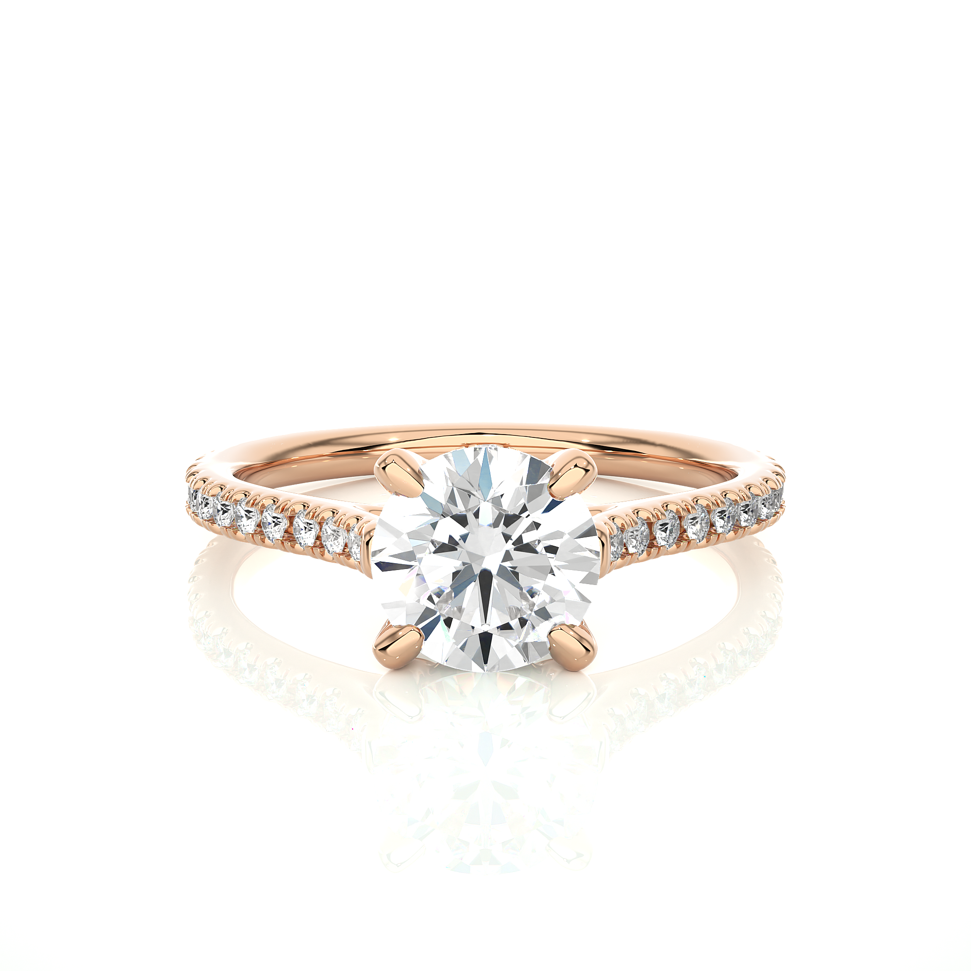 14K White Yellow Rose Gold 1.23 Carat Round Solitaire Diamond Ring