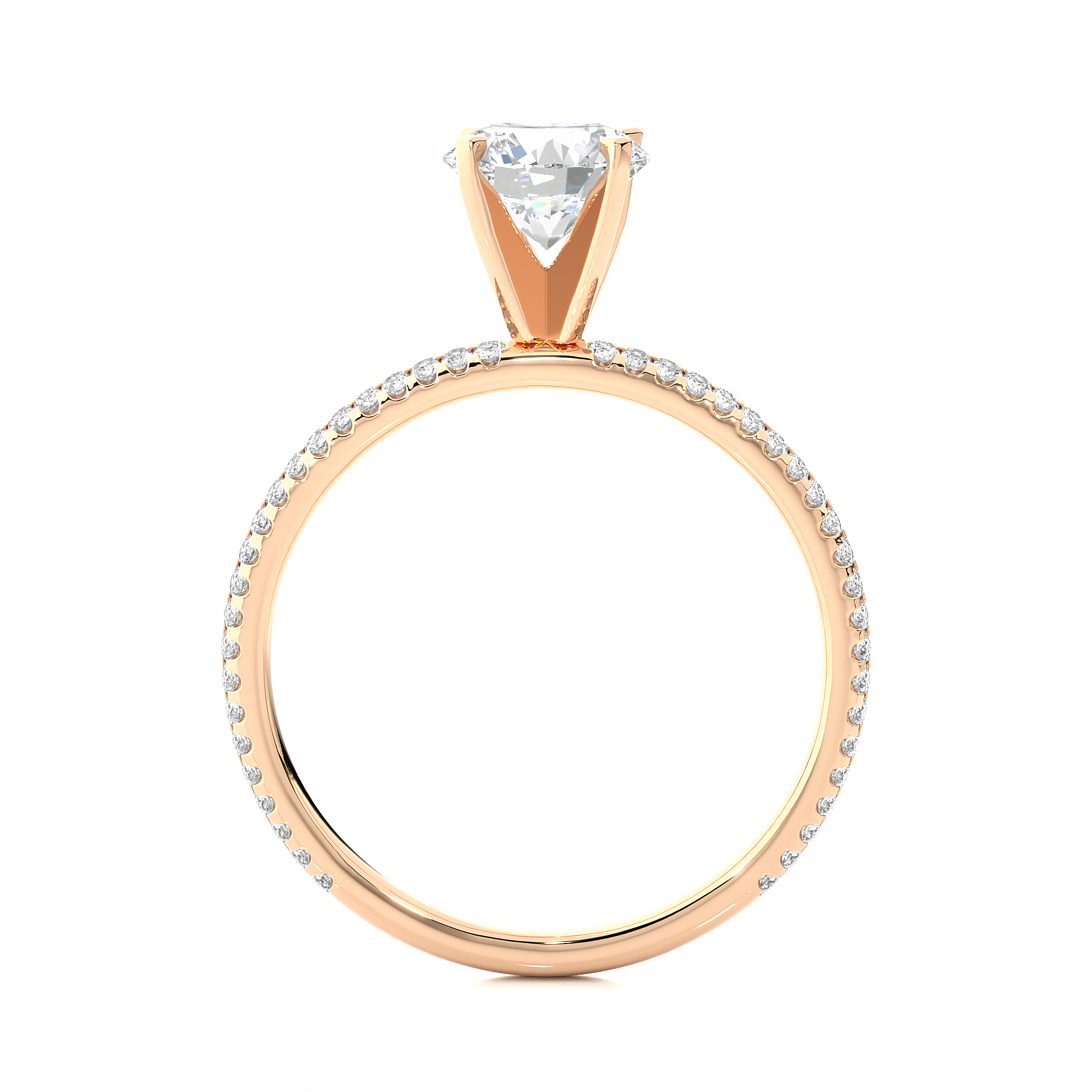 14K White Yellow Rose Gold 1.14 Carat Double Row Micro Pave Round Diamond Ring