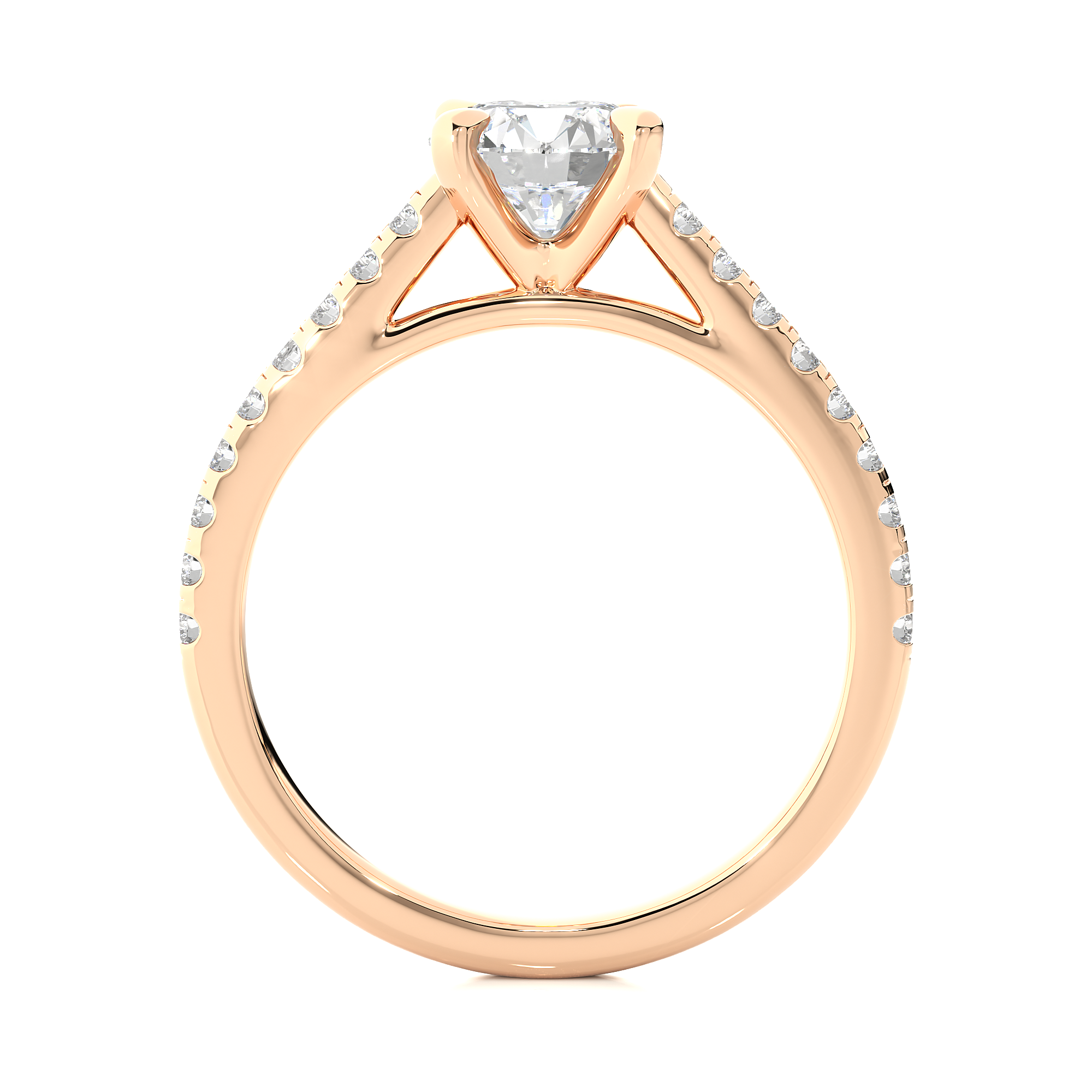 14K White Yellow Rose Gold 1.08 Carat Round Solitaire Diamond Ring