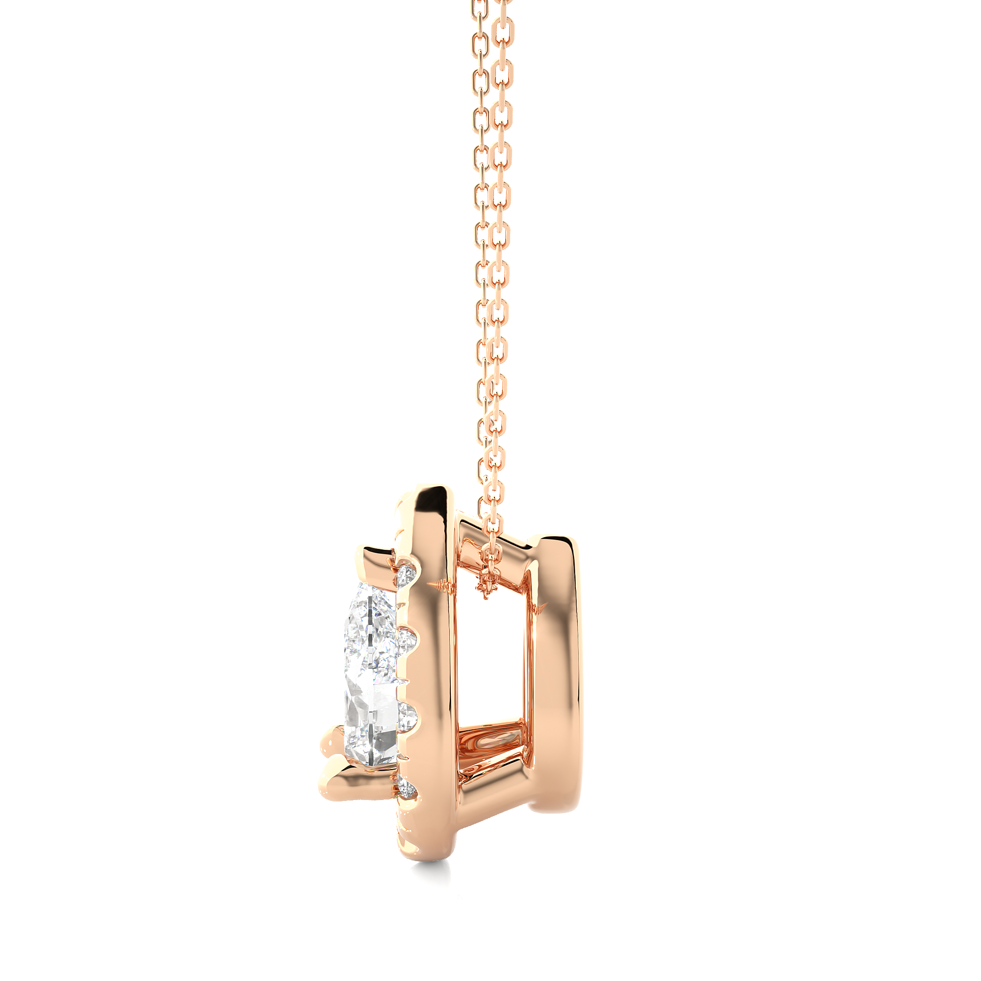 14K White Yellow Rose Gold 0.65 Carat Pear Diamond Pendant