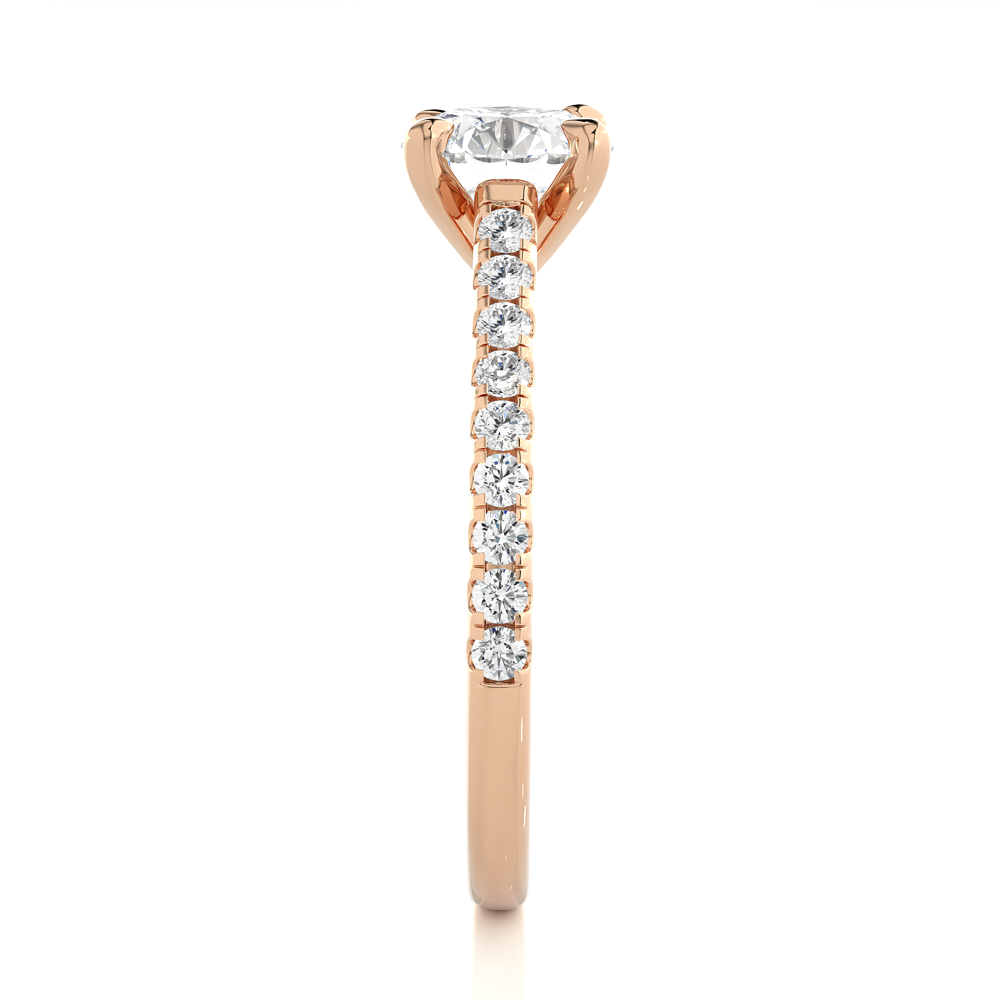 14K White Yellow Rose Gold 1.08 Carat Round Solitaire Diamond Ring