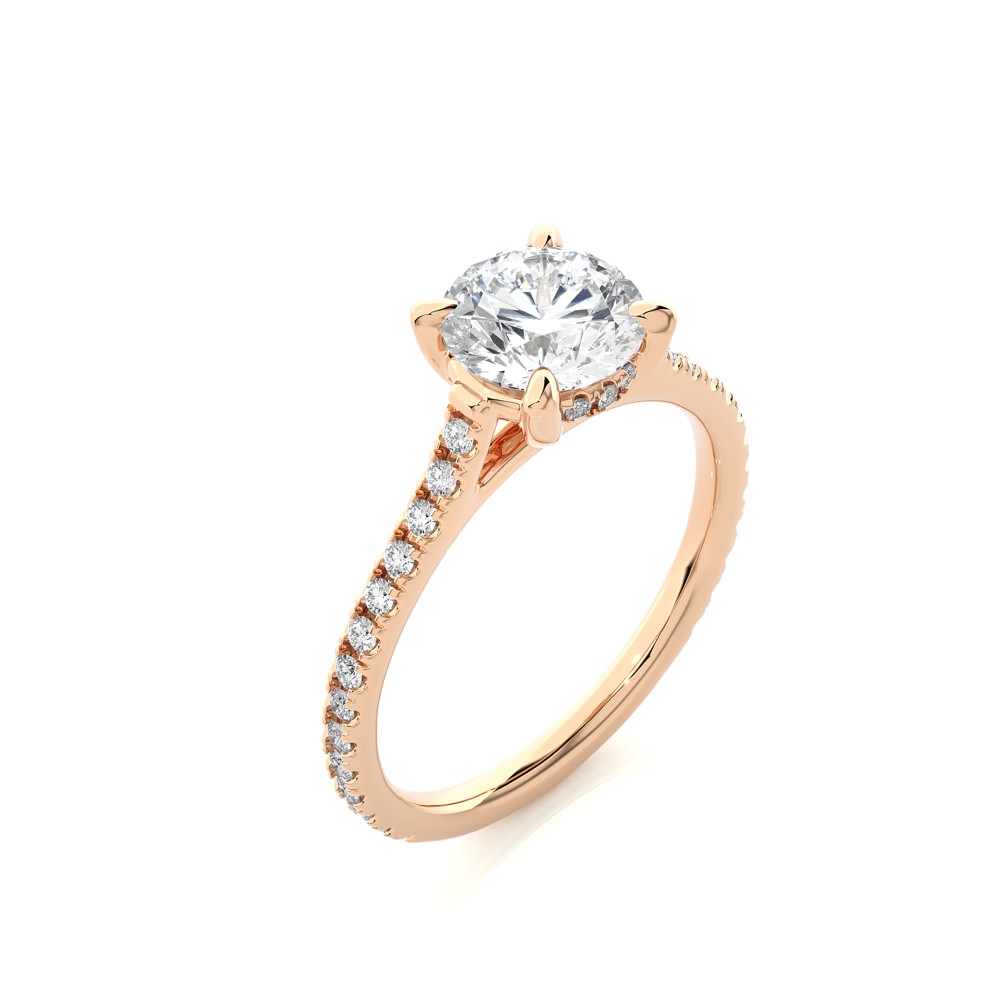 14K White Yellow Rose Gold 1.23 Carat Round Solitaire Diamond Ring