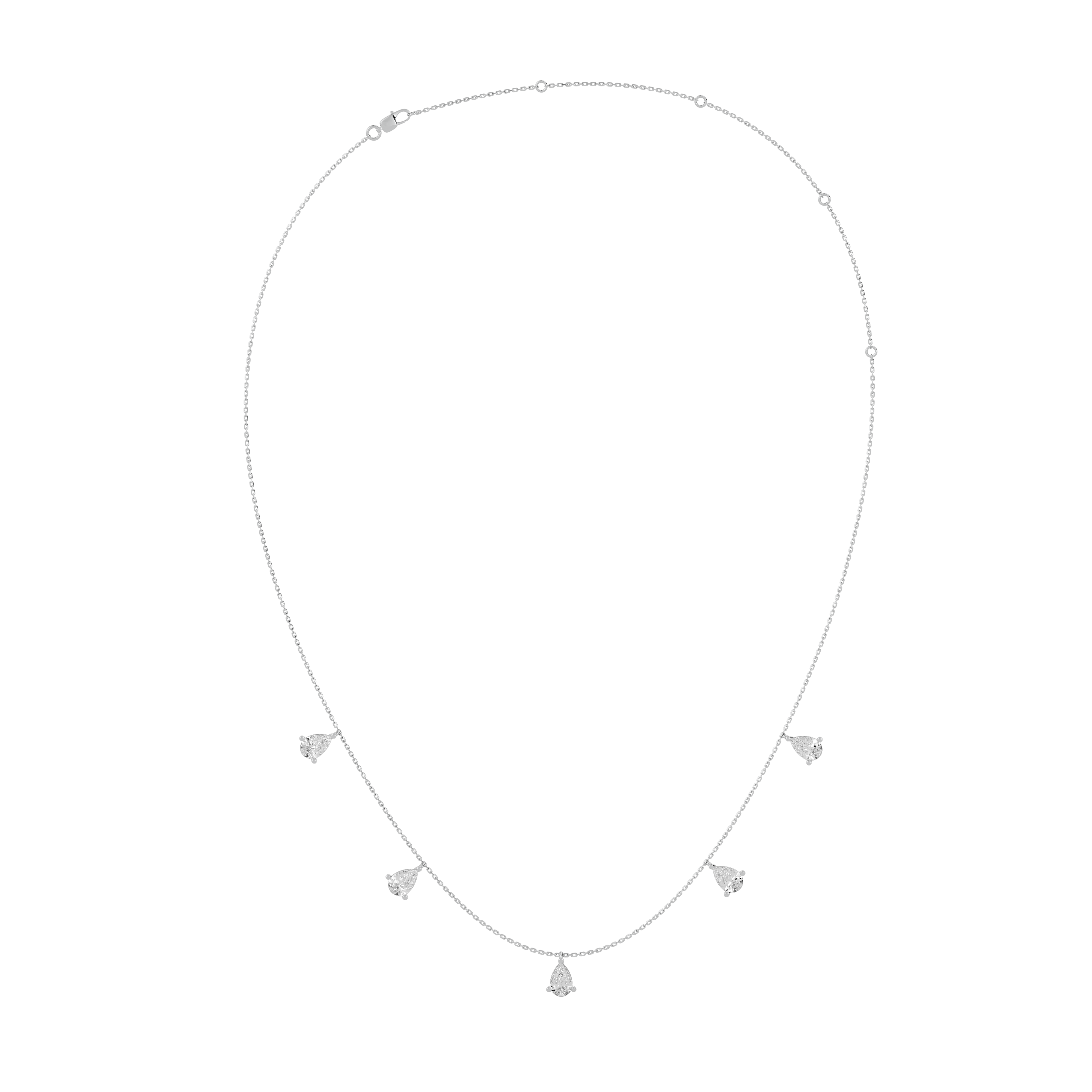 Elegant Pear Diamond Gold Necklace