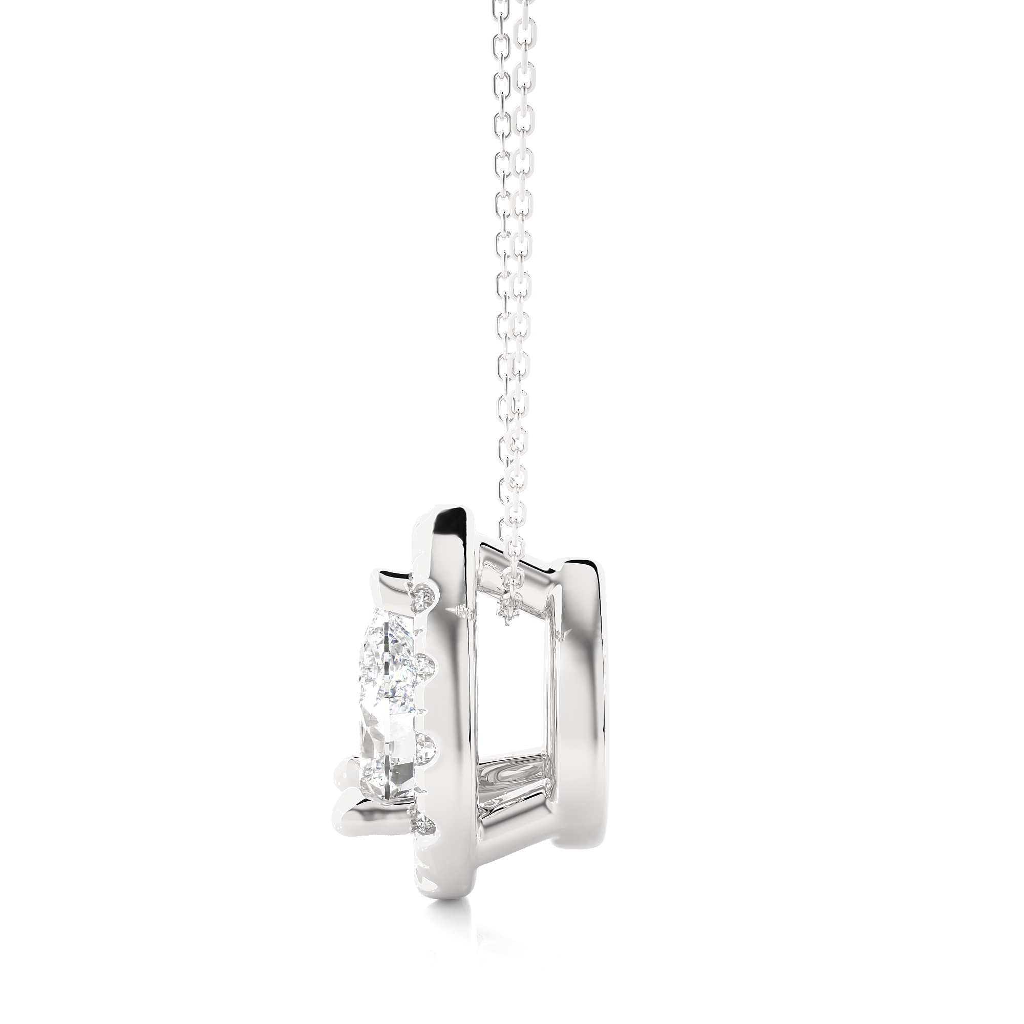 14K White Yellow Rose Gold 0.65 Carat Pear Diamond Pendant