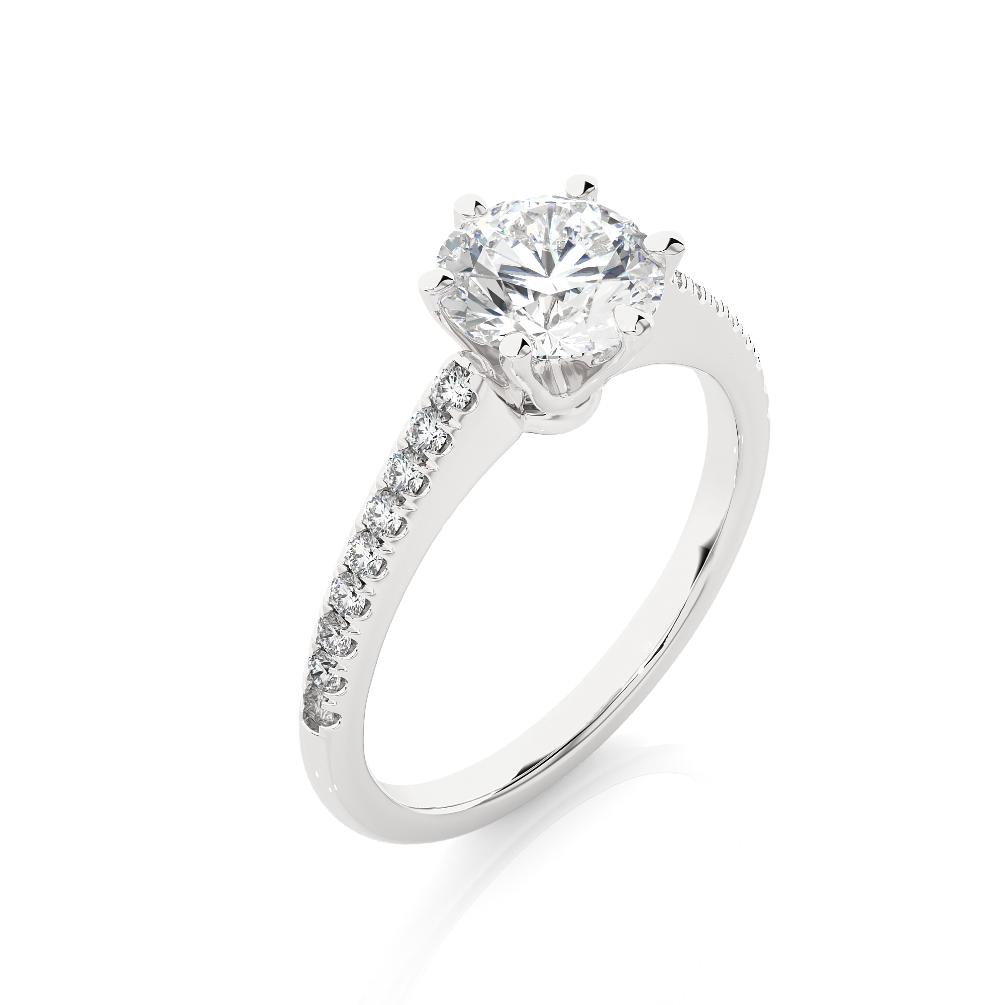 14K White Yellow Rose Gold 1.29 Carat Round Solitaire Diamond Ring