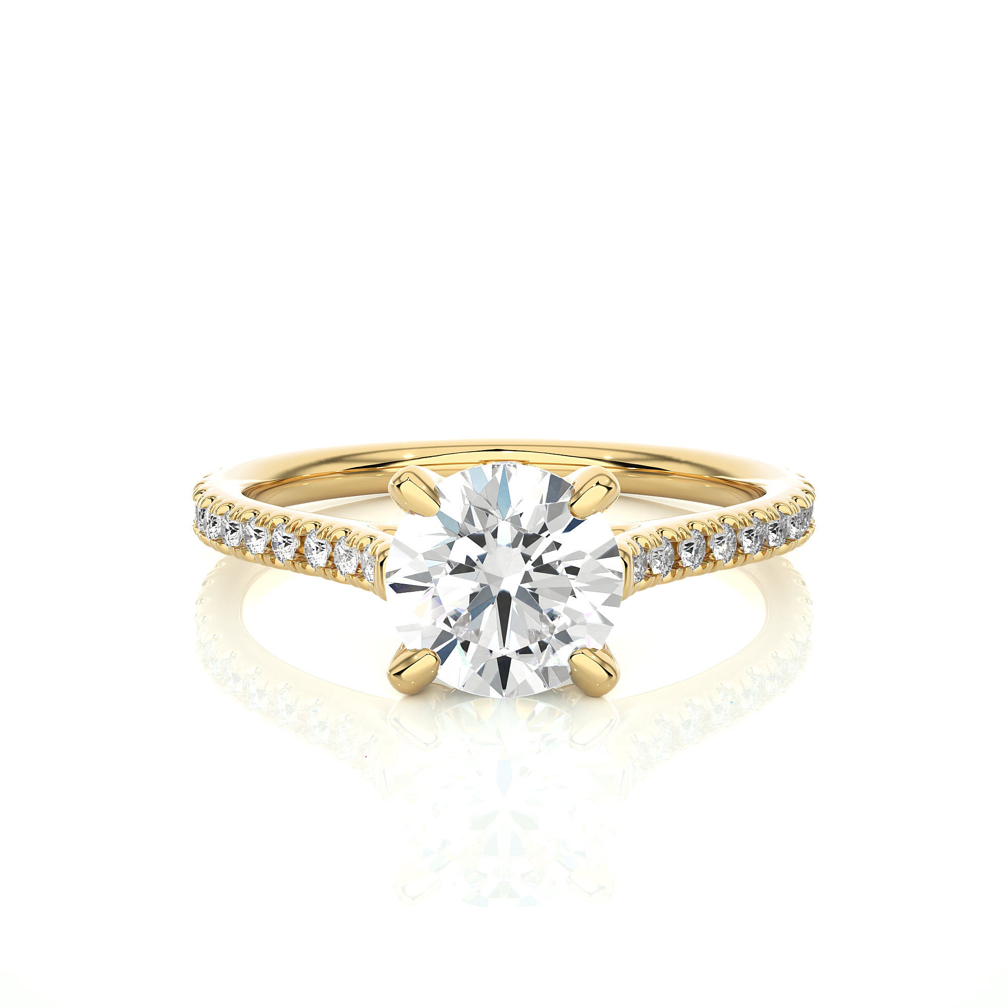 14K White Yellow Rose Gold 1.23 Carat Round Solitaire Diamond Ring