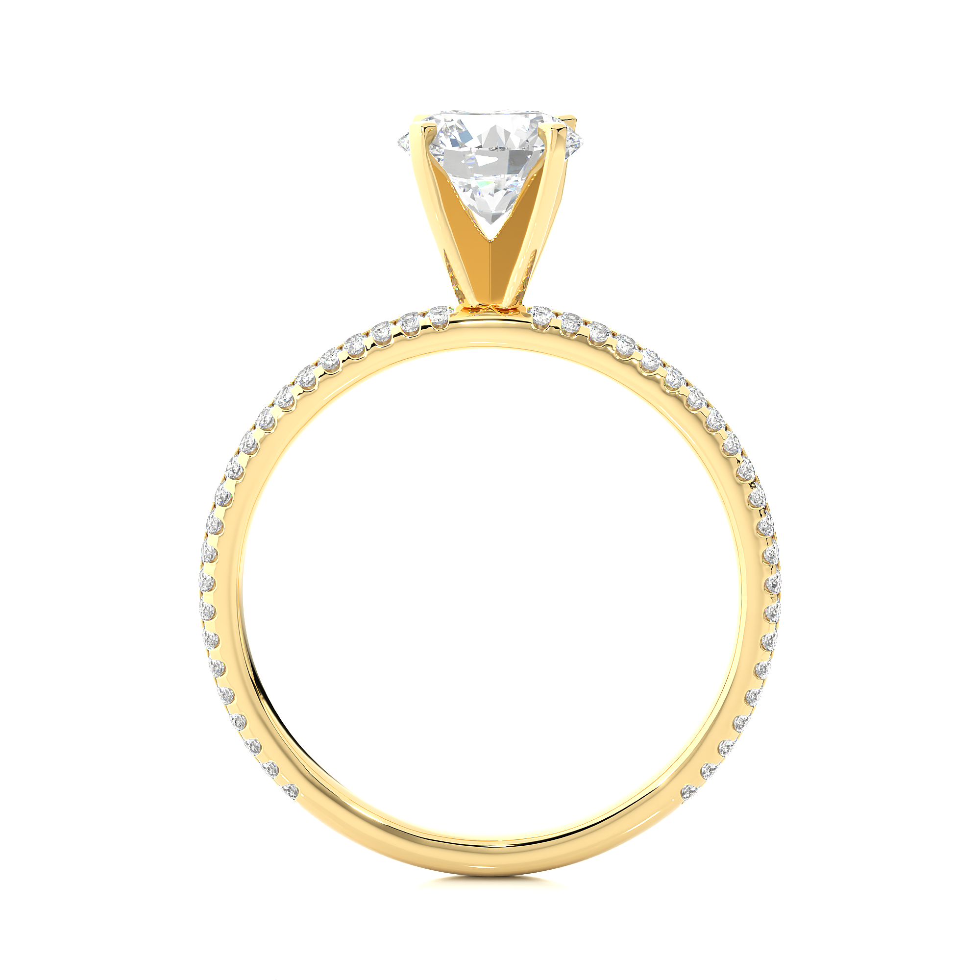 14K White Yellow Rose Gold 1.14 Carat Double Row Micro Pave Round Diamond Ring