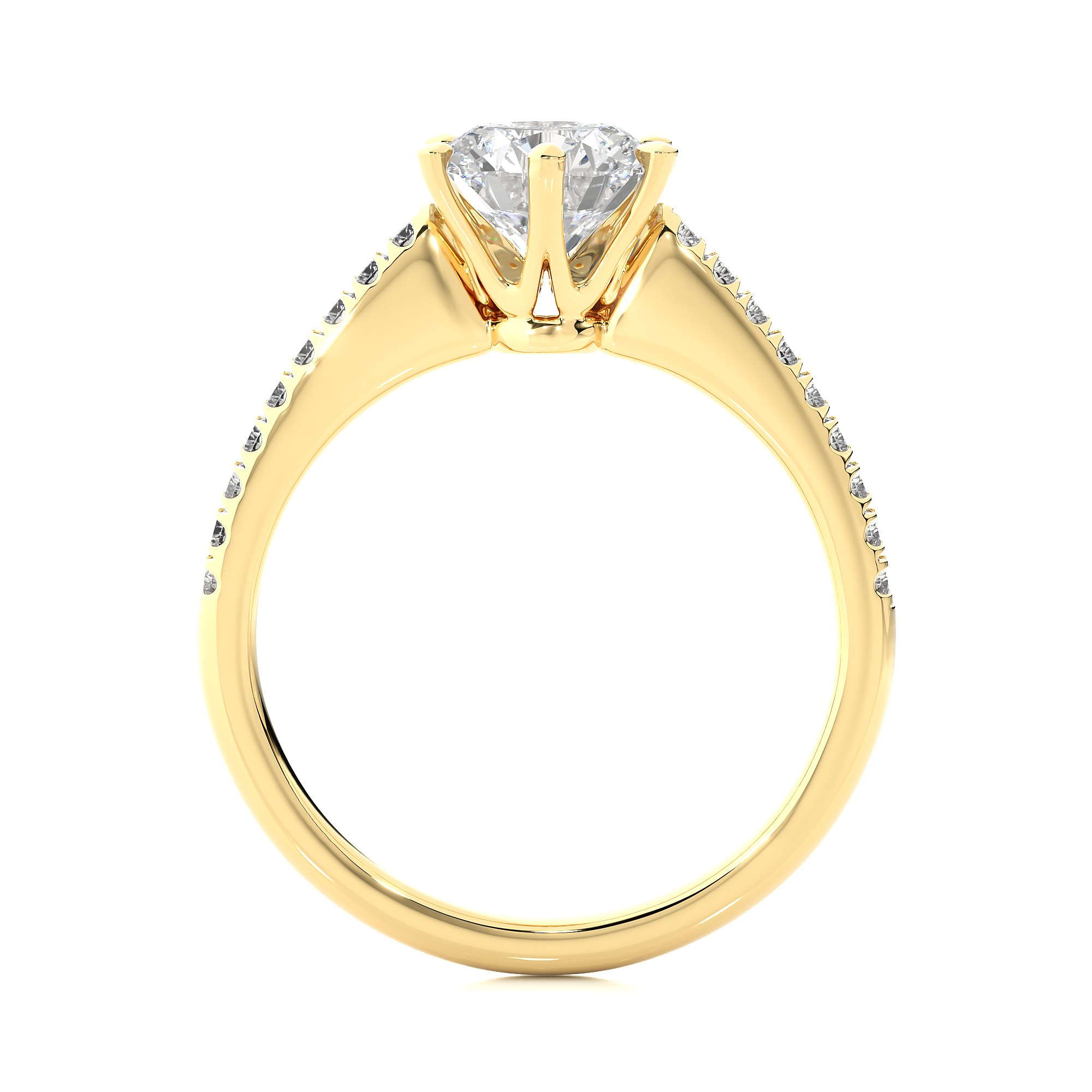 14K White Yellow Rose Gold 1.29 Carat Round Solitaire Diamond Ring