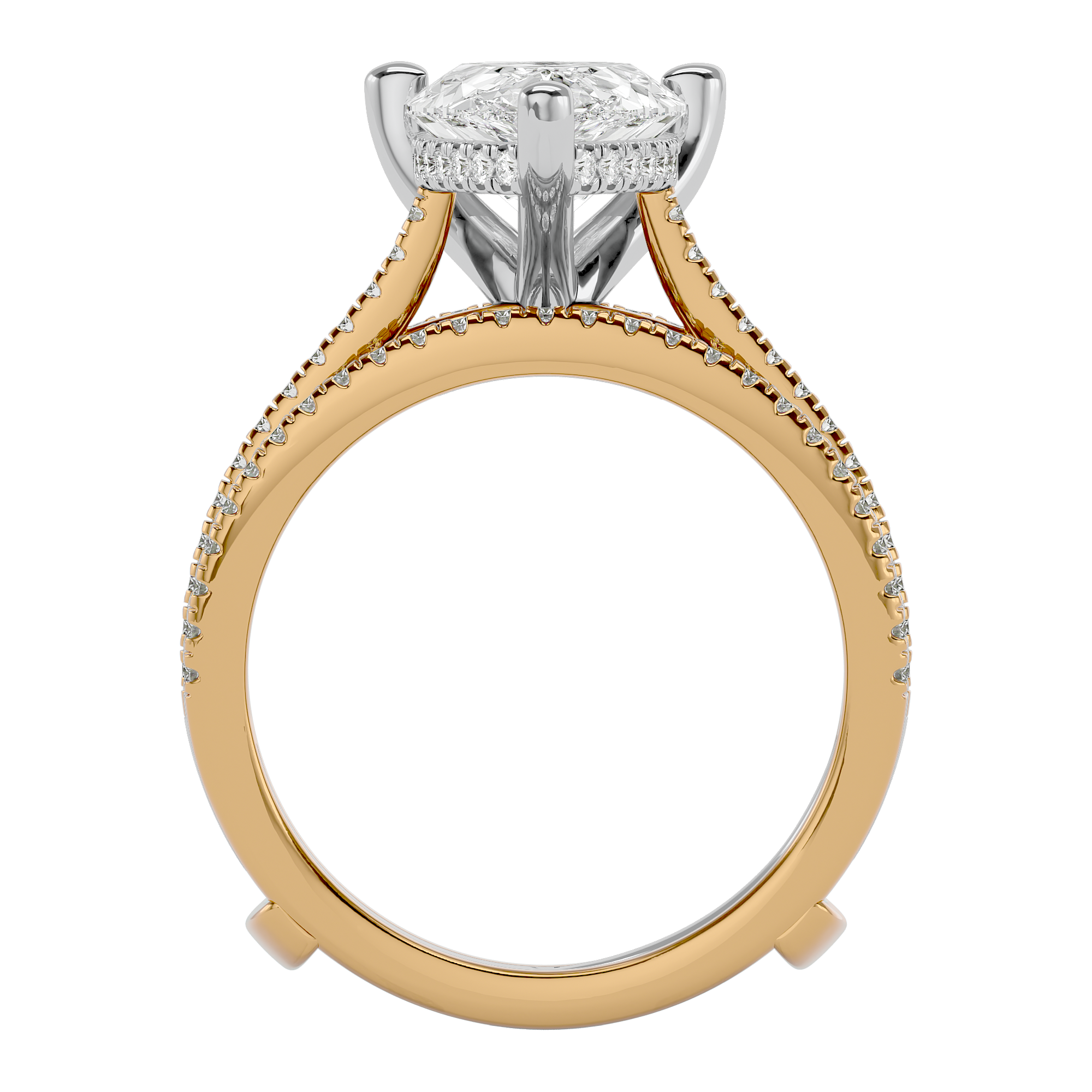 14KT Gold 3.52 Carat Pear-Shaped Lab-Grown Diamond Ring