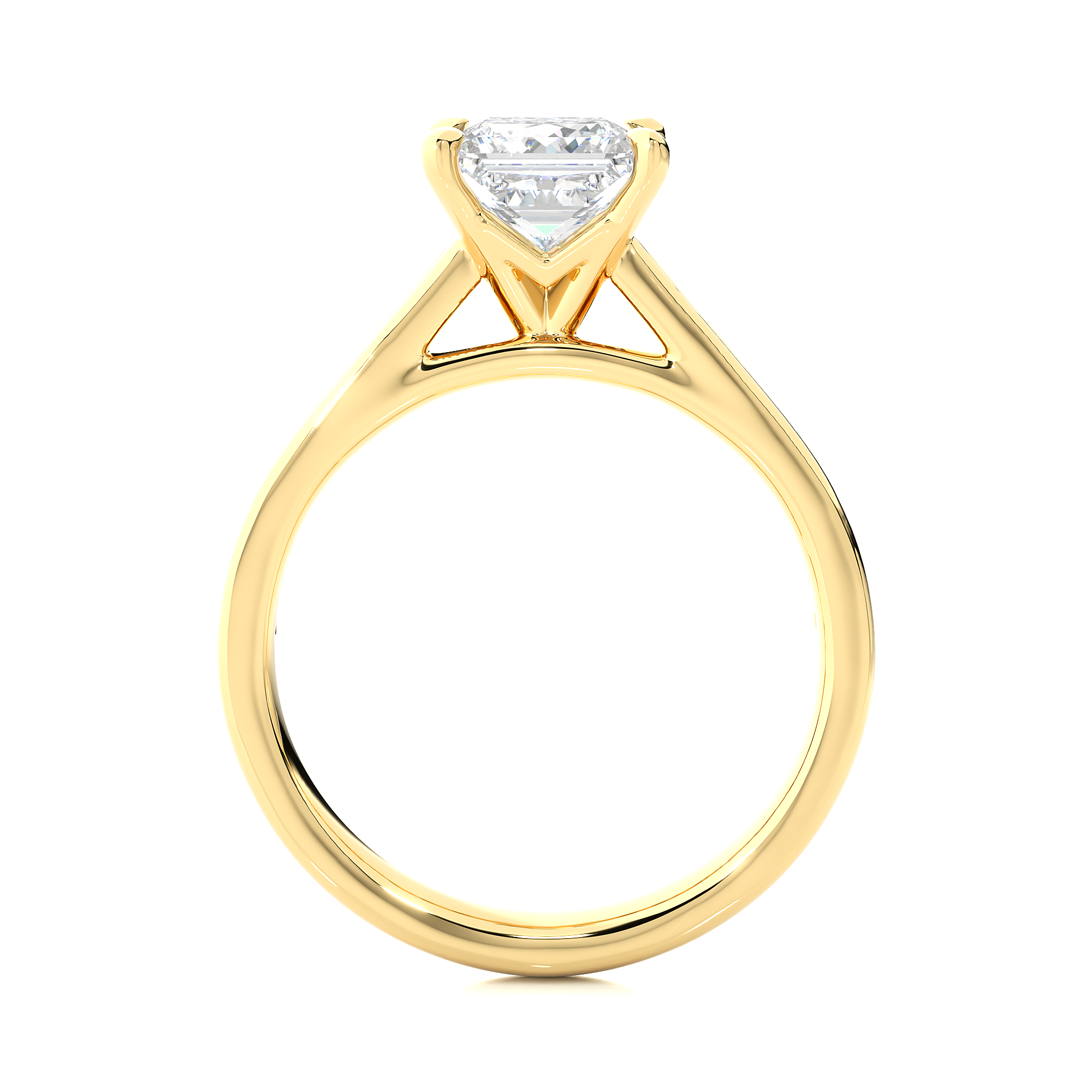 14K White Yellow Rose Gold 1.49 Carat Princess Solitaire Diamond Ring