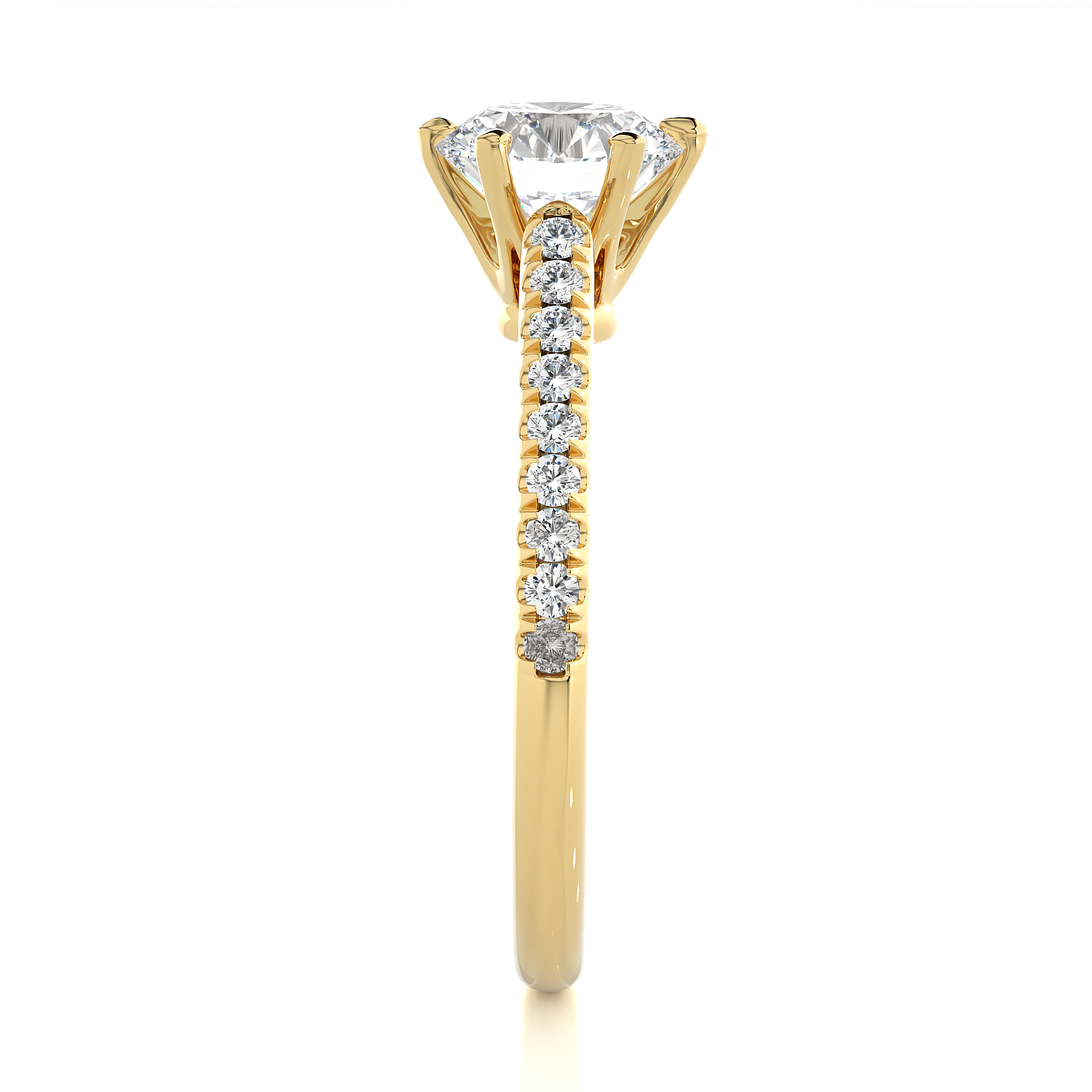 14K White Yellow Rose Gold 1.29 Carat Round Solitaire Diamond Ring