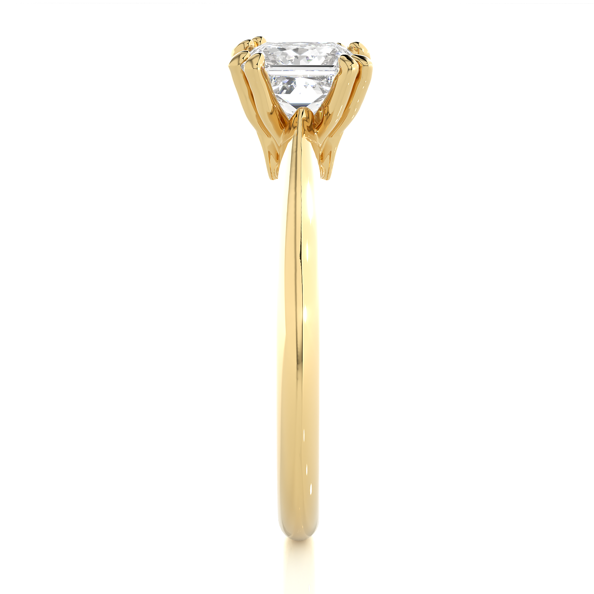 14K White Yellow Rose Gold 1.38 Princess Diamond with 4 Prong Setting Diamond Ring