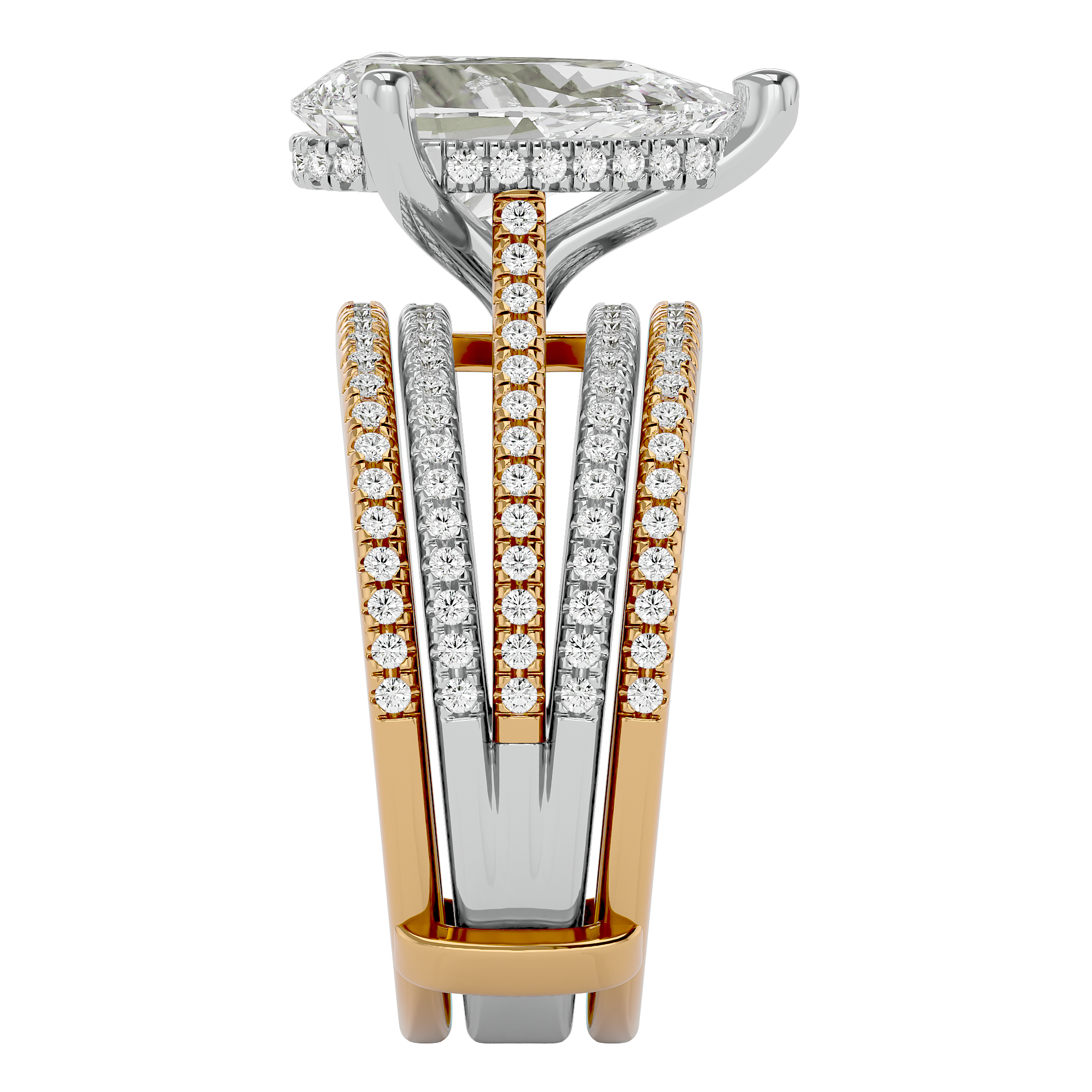 14KT Gold 3.52 Carat Pear-Shaped Lab-Grown Diamond Ring