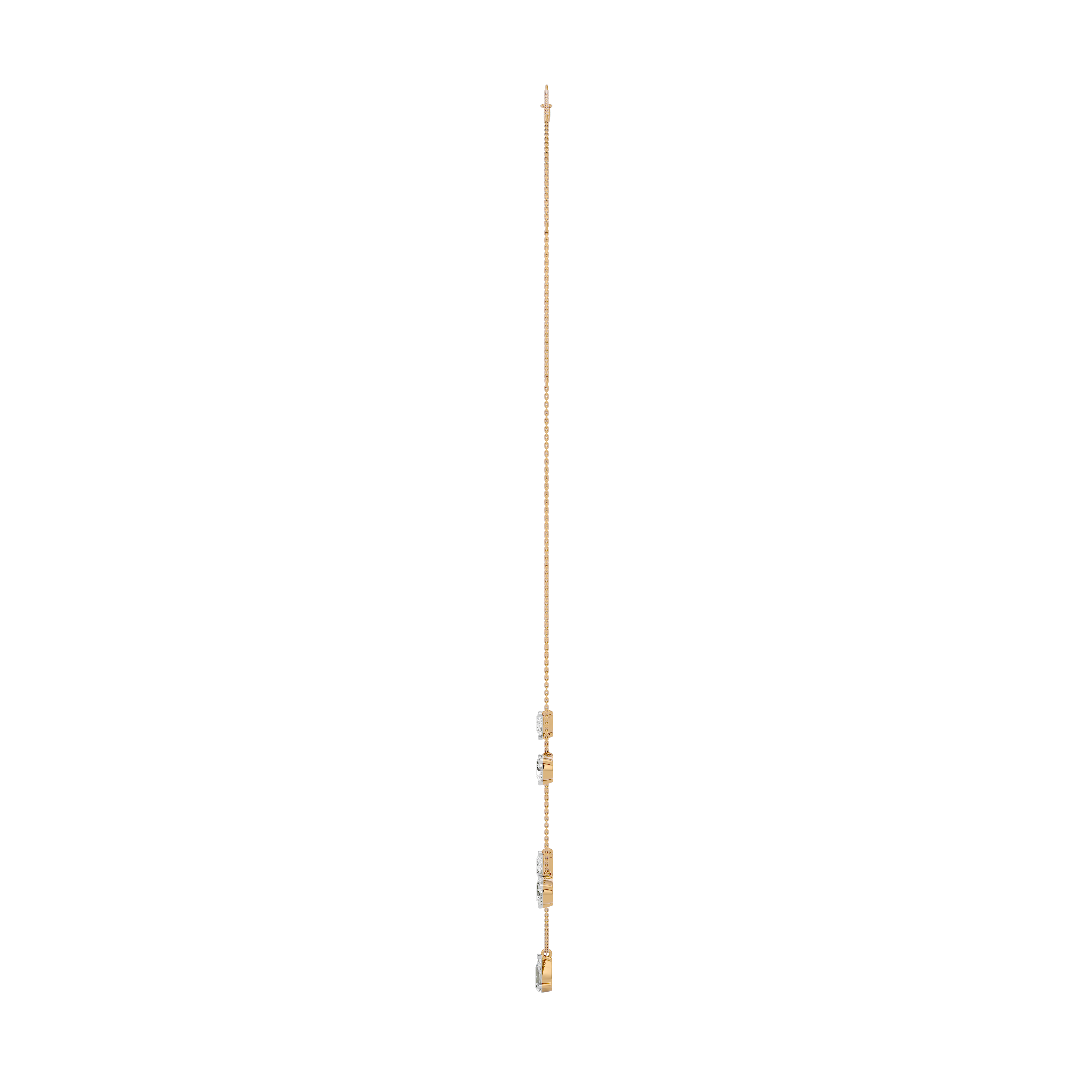 Elegant Pear Diamond Gold Necklace