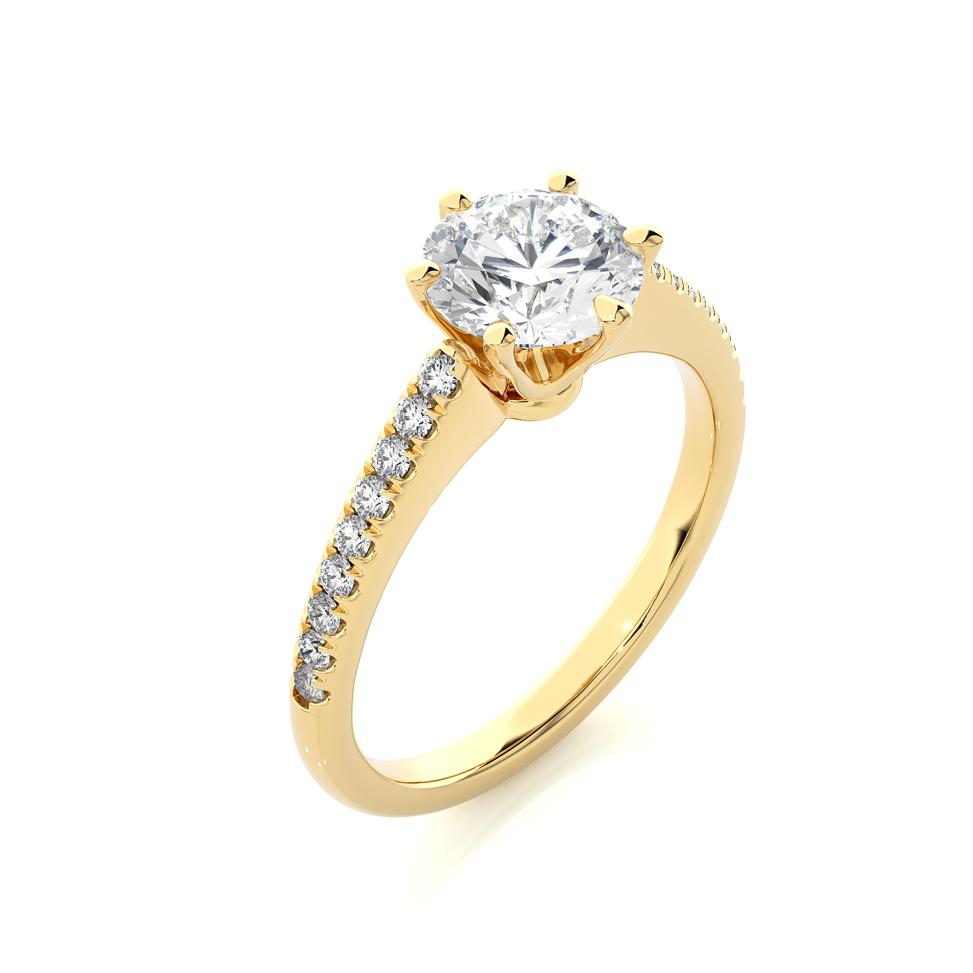 14K White Yellow Rose Gold 1.29 Carat Round Solitaire Diamond Ring