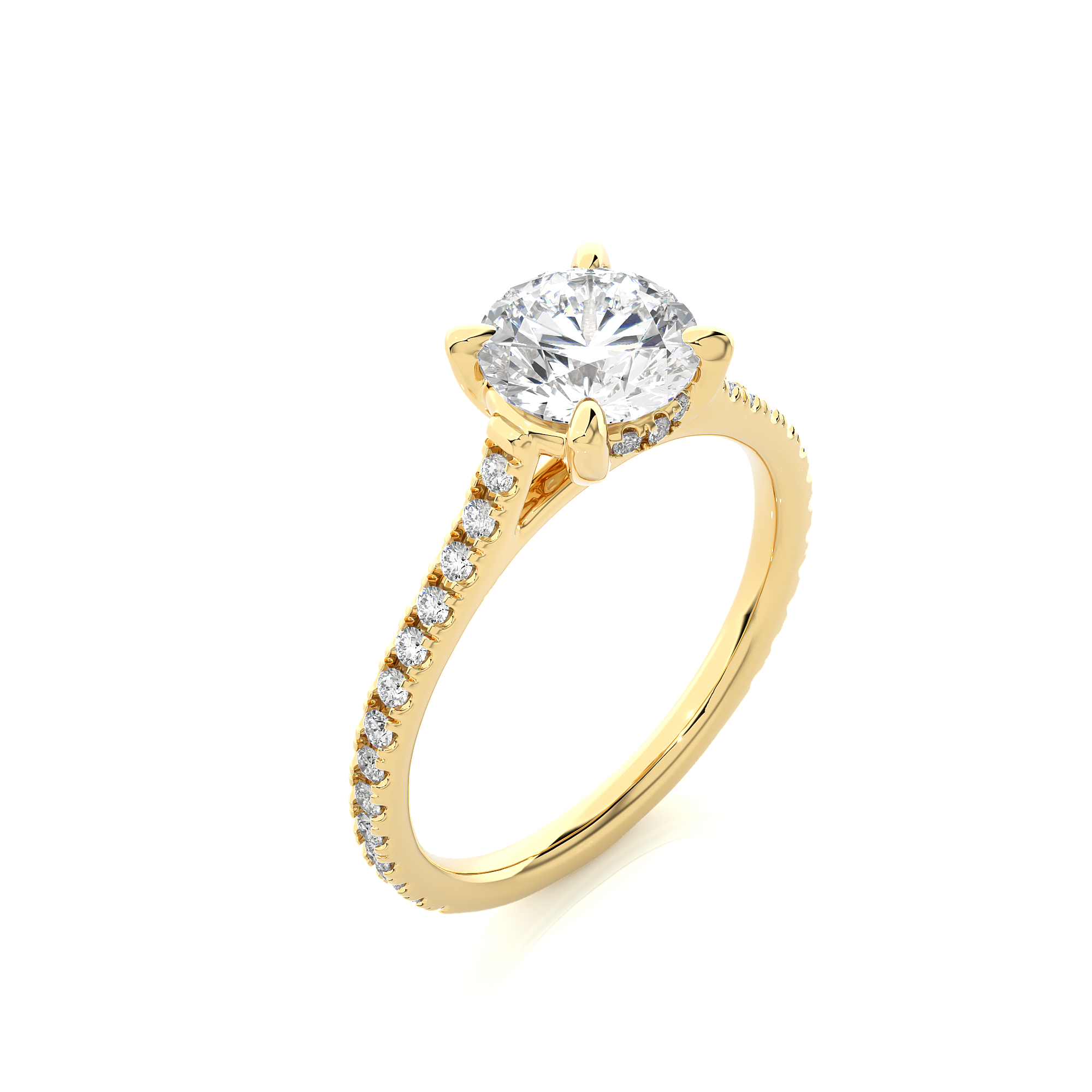 14K White Yellow Rose Gold 1.23 Carat Round Solitaire Diamond Ring