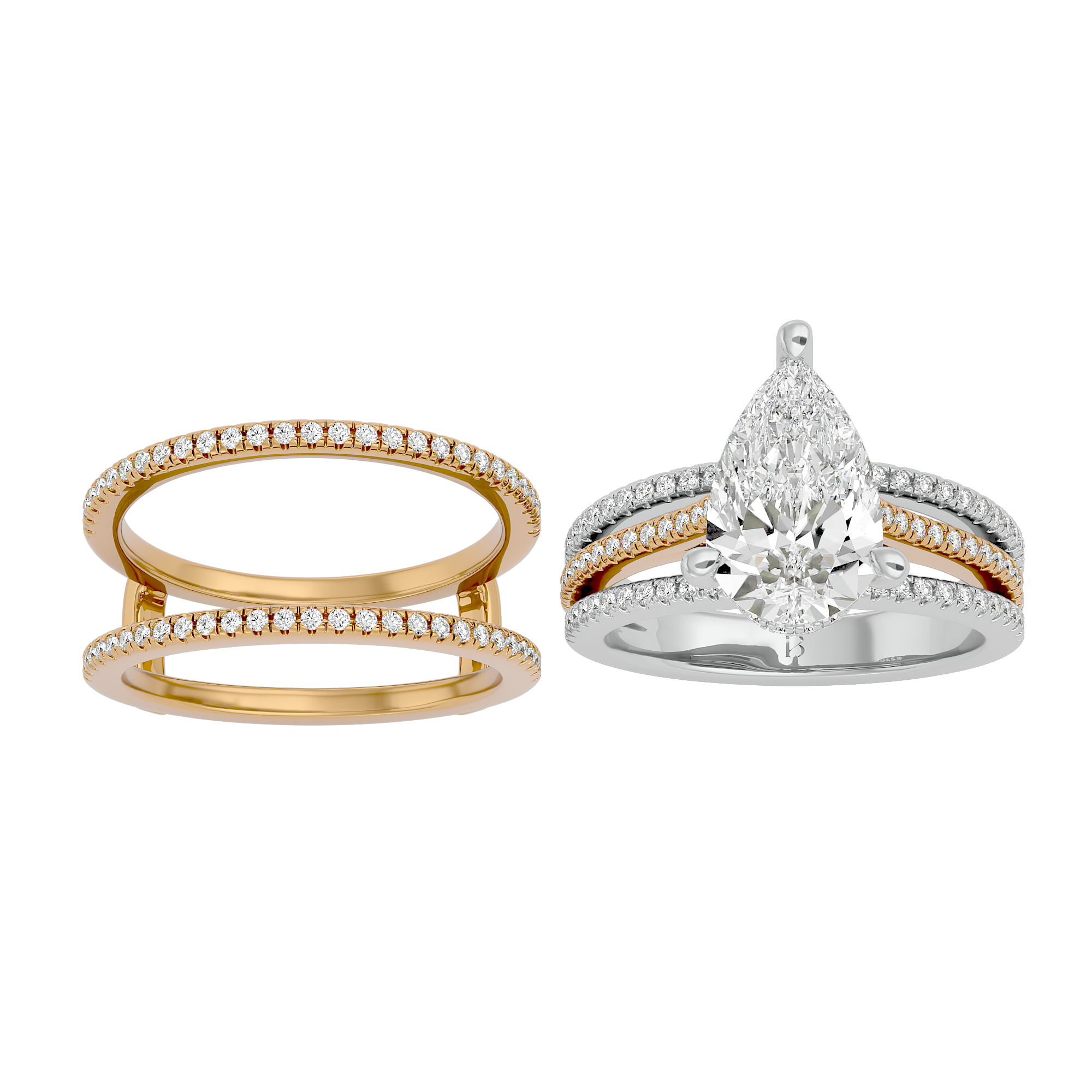 14KT Gold 3.52 Carat Pear-Shaped Lab-Grown Diamond Ring