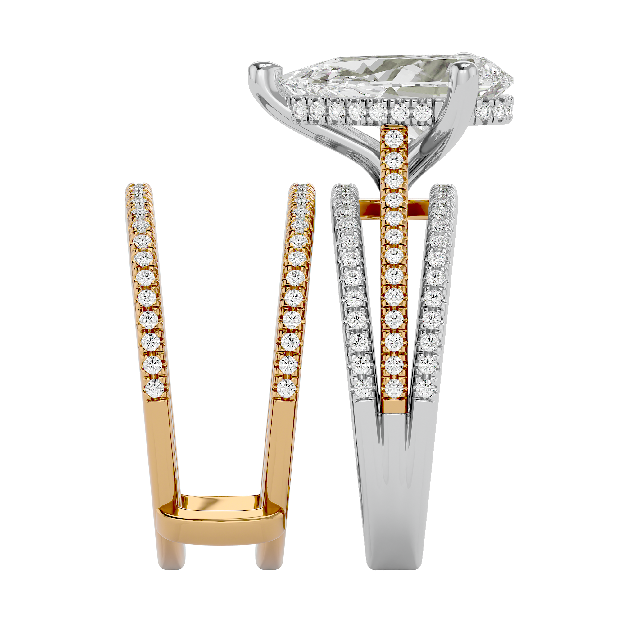 14KT Gold 3.52 Carat Pear-Shaped Lab-Grown Diamond Ring