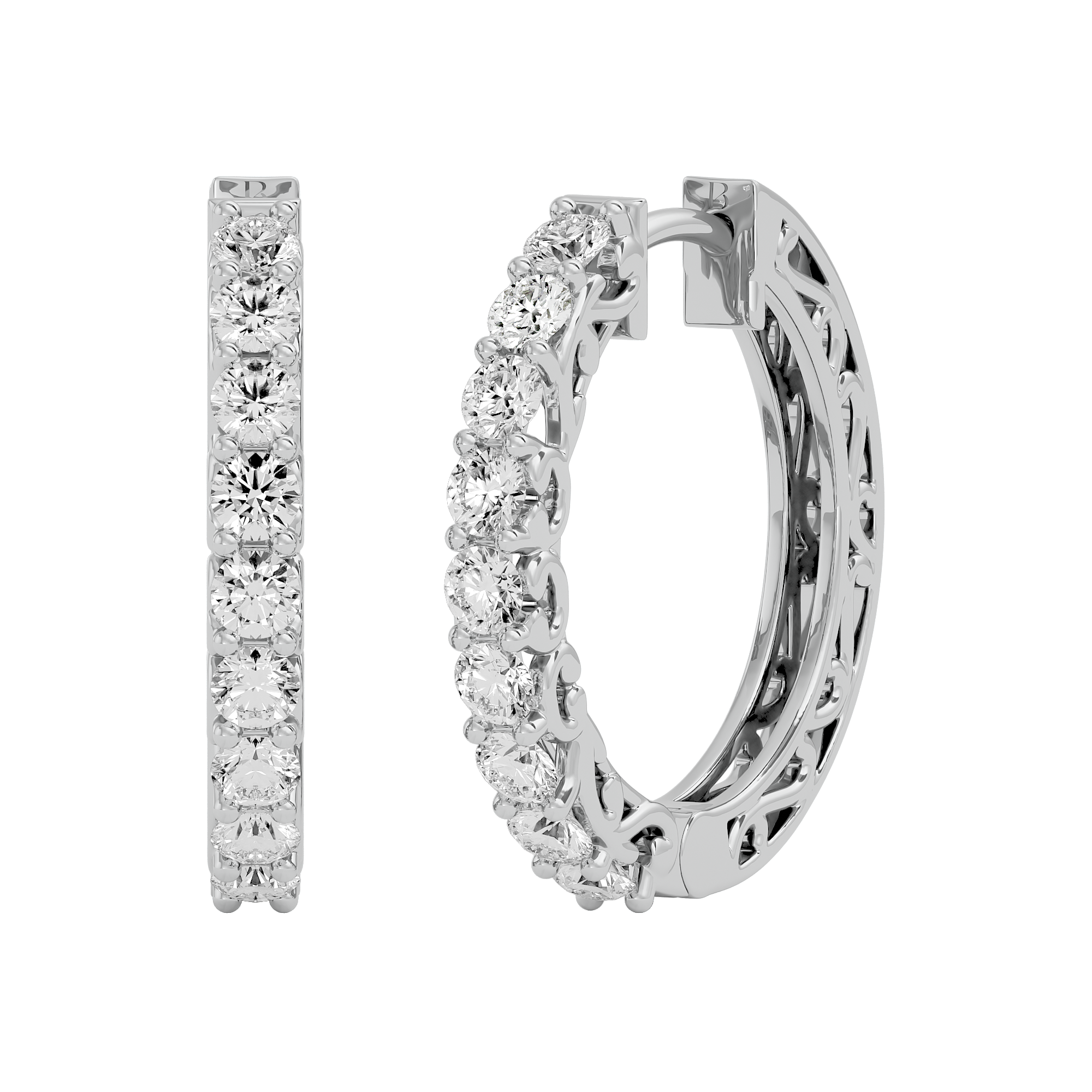 Elegant Whirl Diamond Earrings